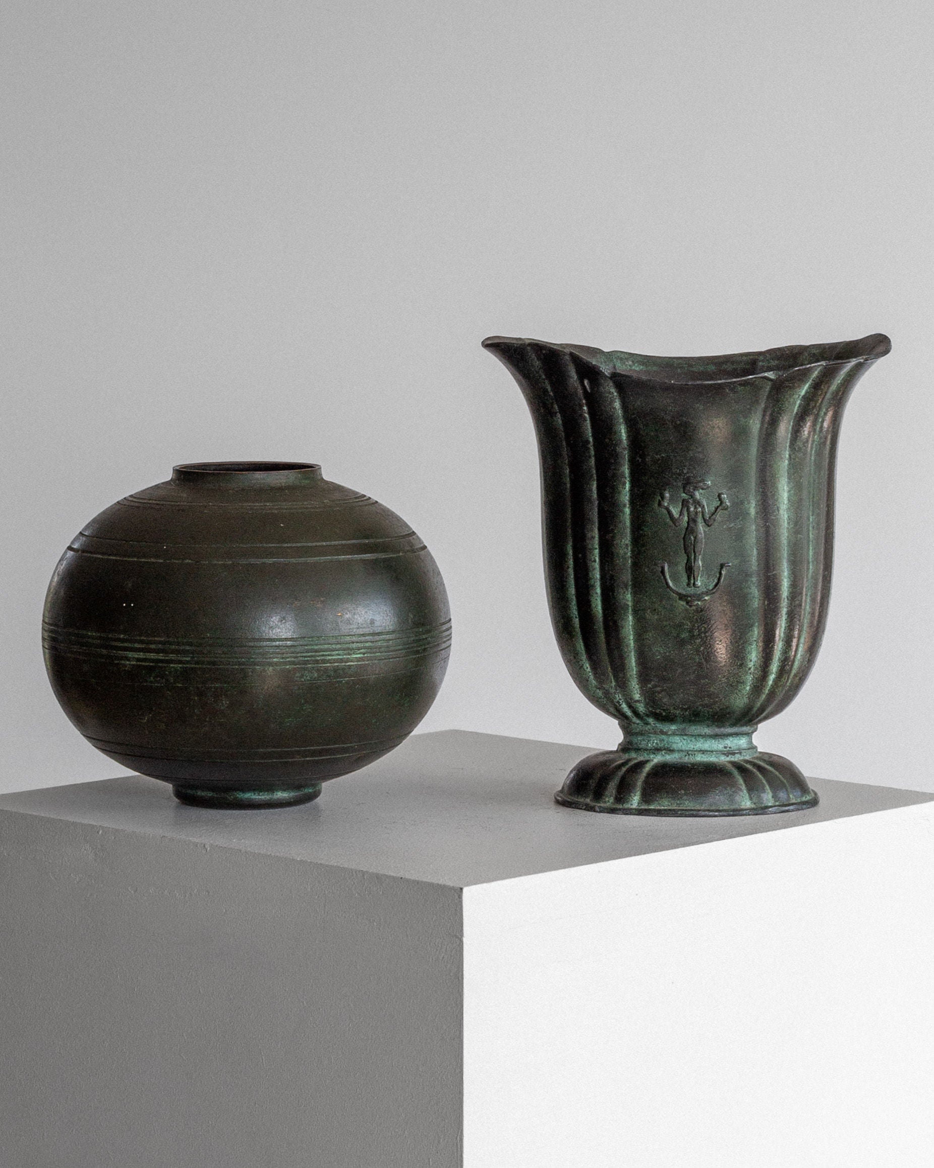 Cast Iron Art Deco Vase by C.G. Hallberg