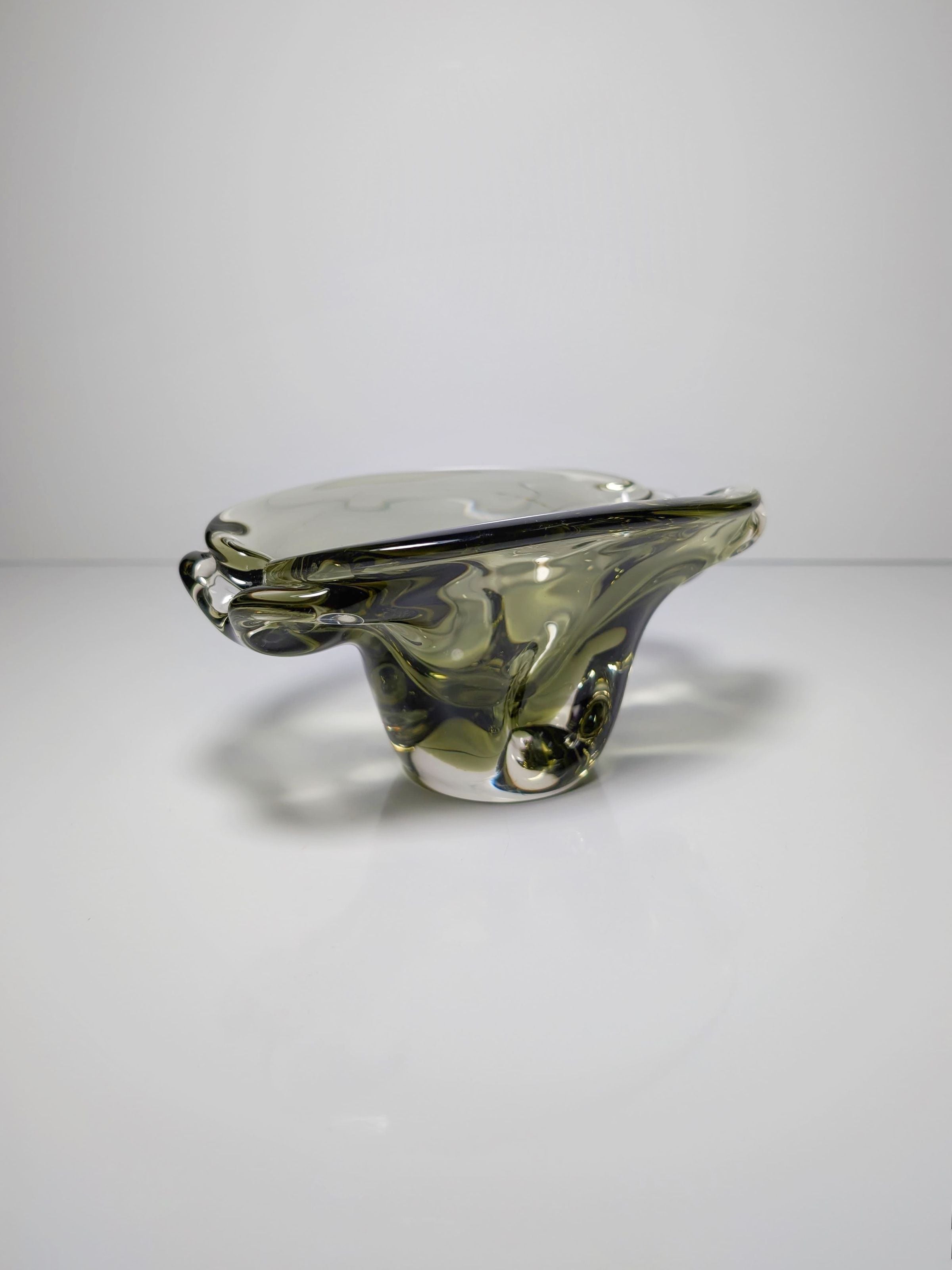 Bohemian Smoked Glass Ashtray by Jan Beránek - 1960s