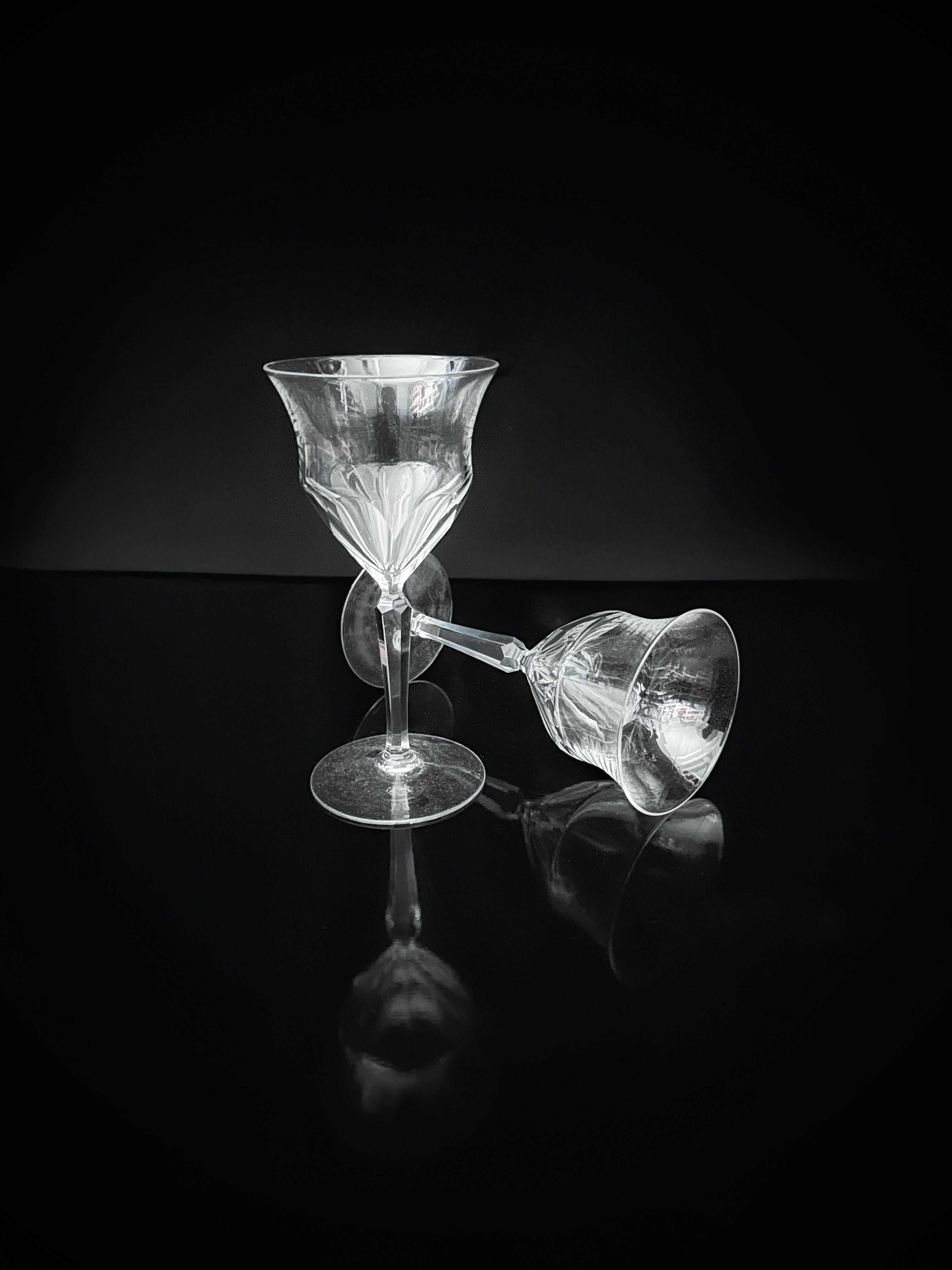 9 Hand Cut Crystal Wine Glasses by Dodo Vintage | The Oblist