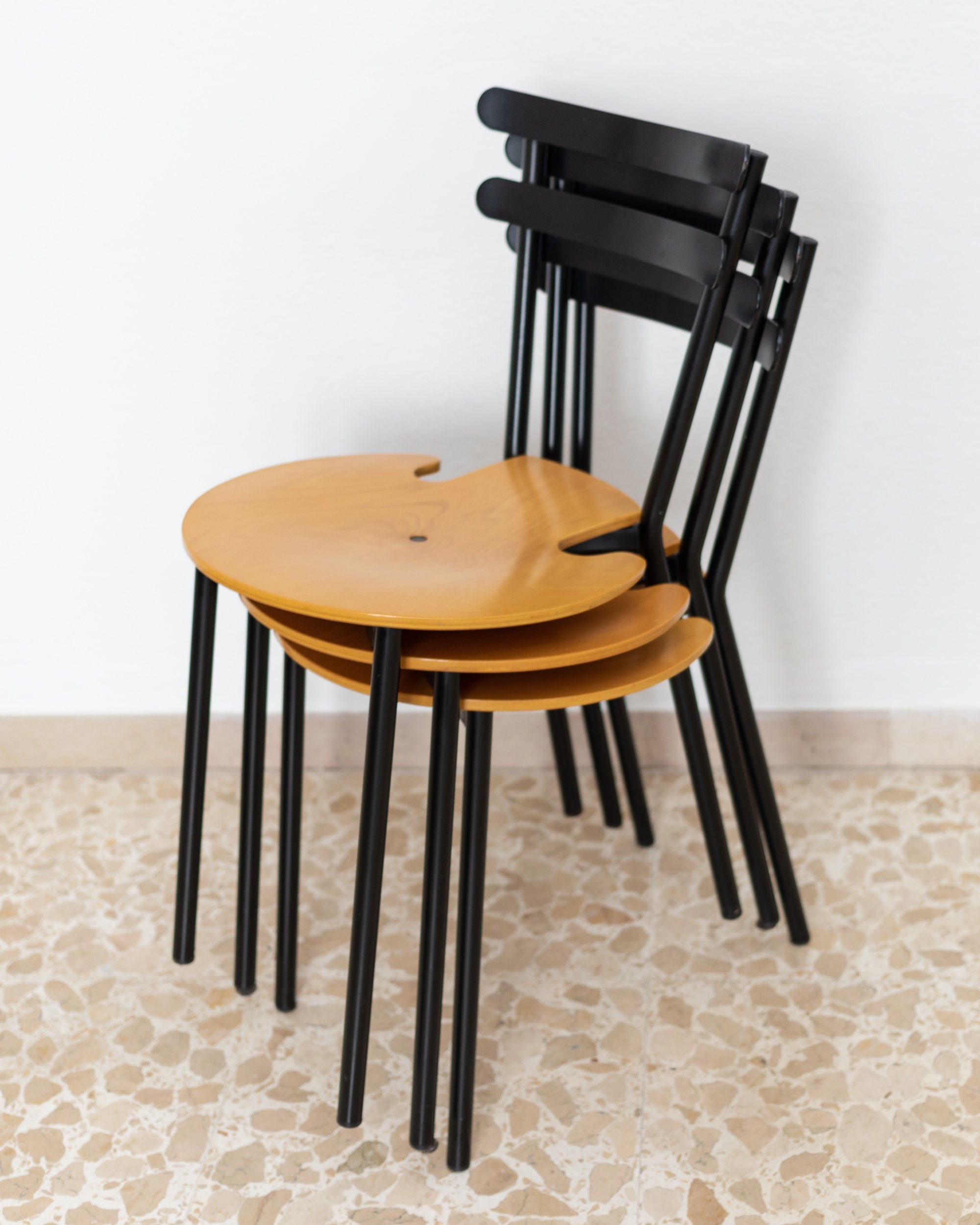 3 Vintage Mid Century Chairs Italy 1970s
