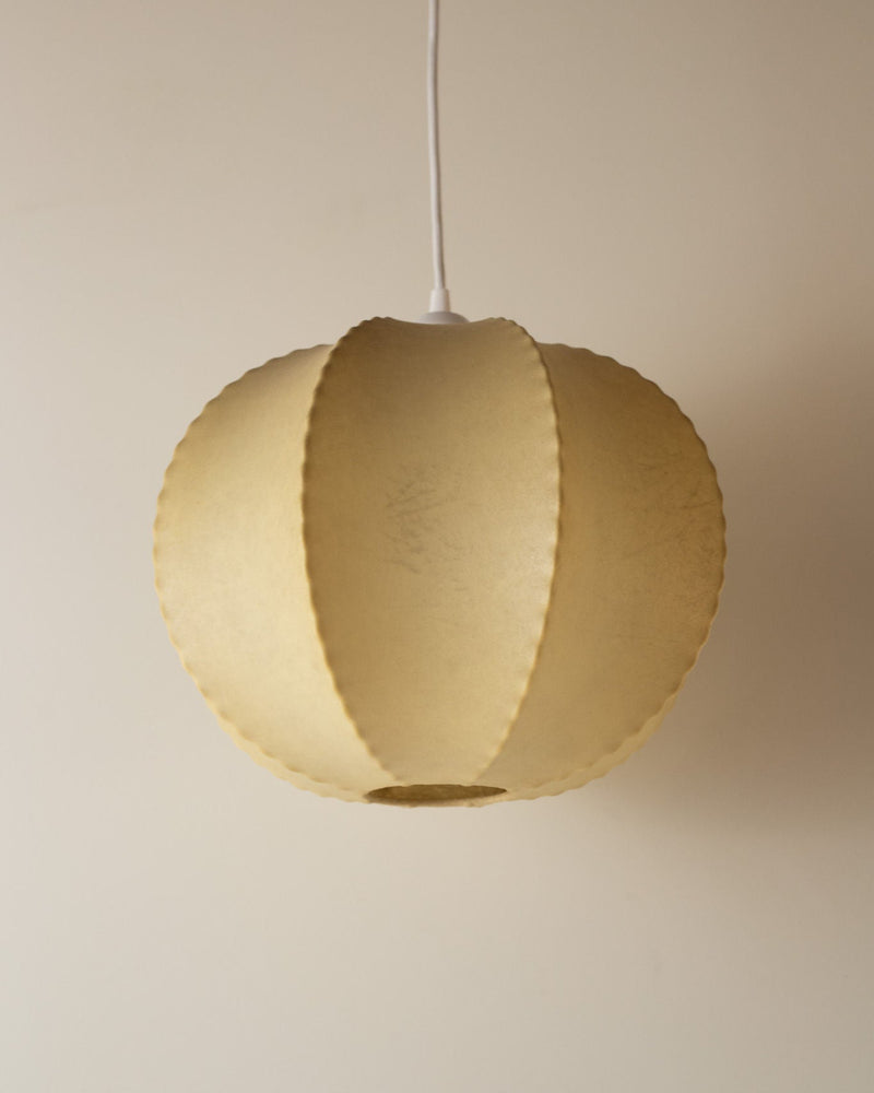Cocoon pendant light with curved sculptural shade by Castiglioni