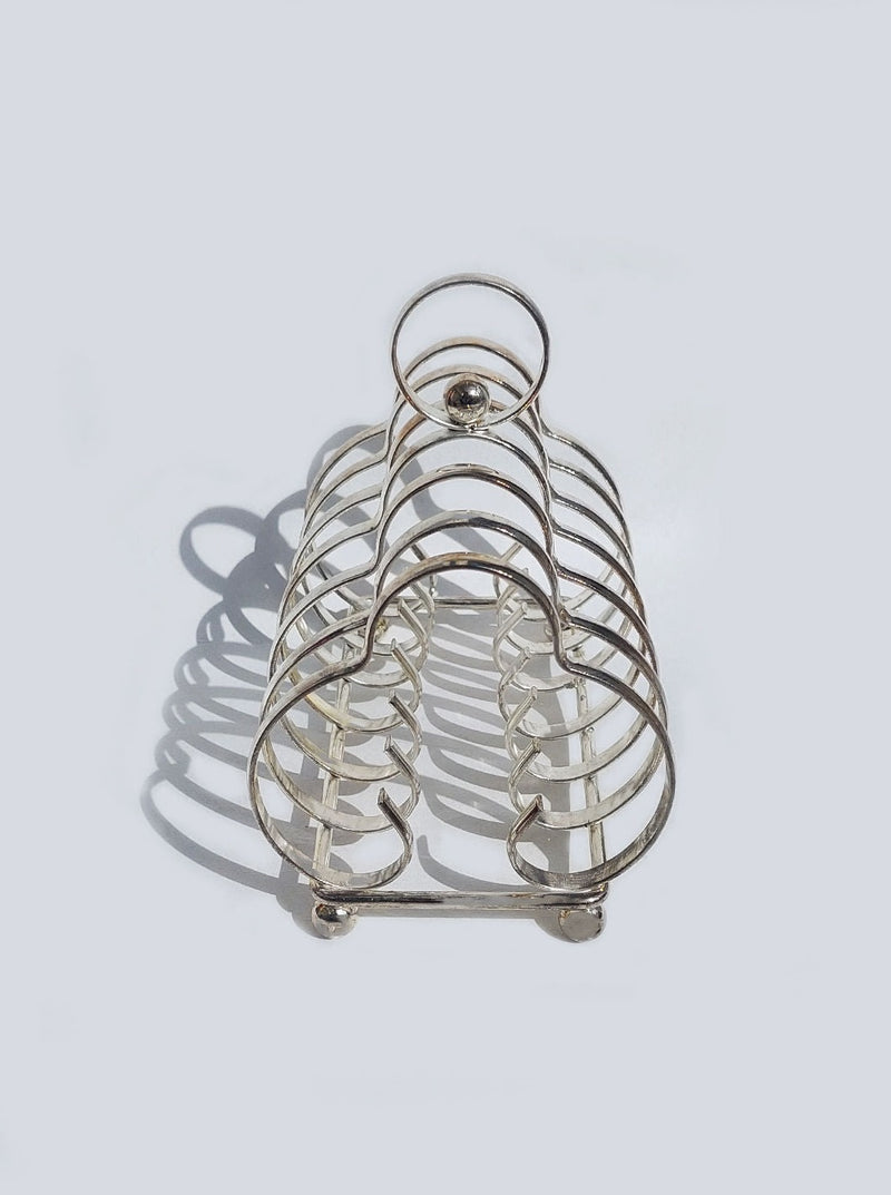 Art Deco Toast Rack made of sleek stainless steel with geometric design