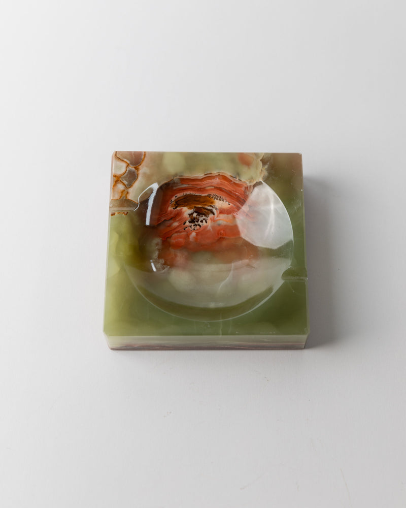 Vintage squared onyx stone ashtray from 1970s Italy