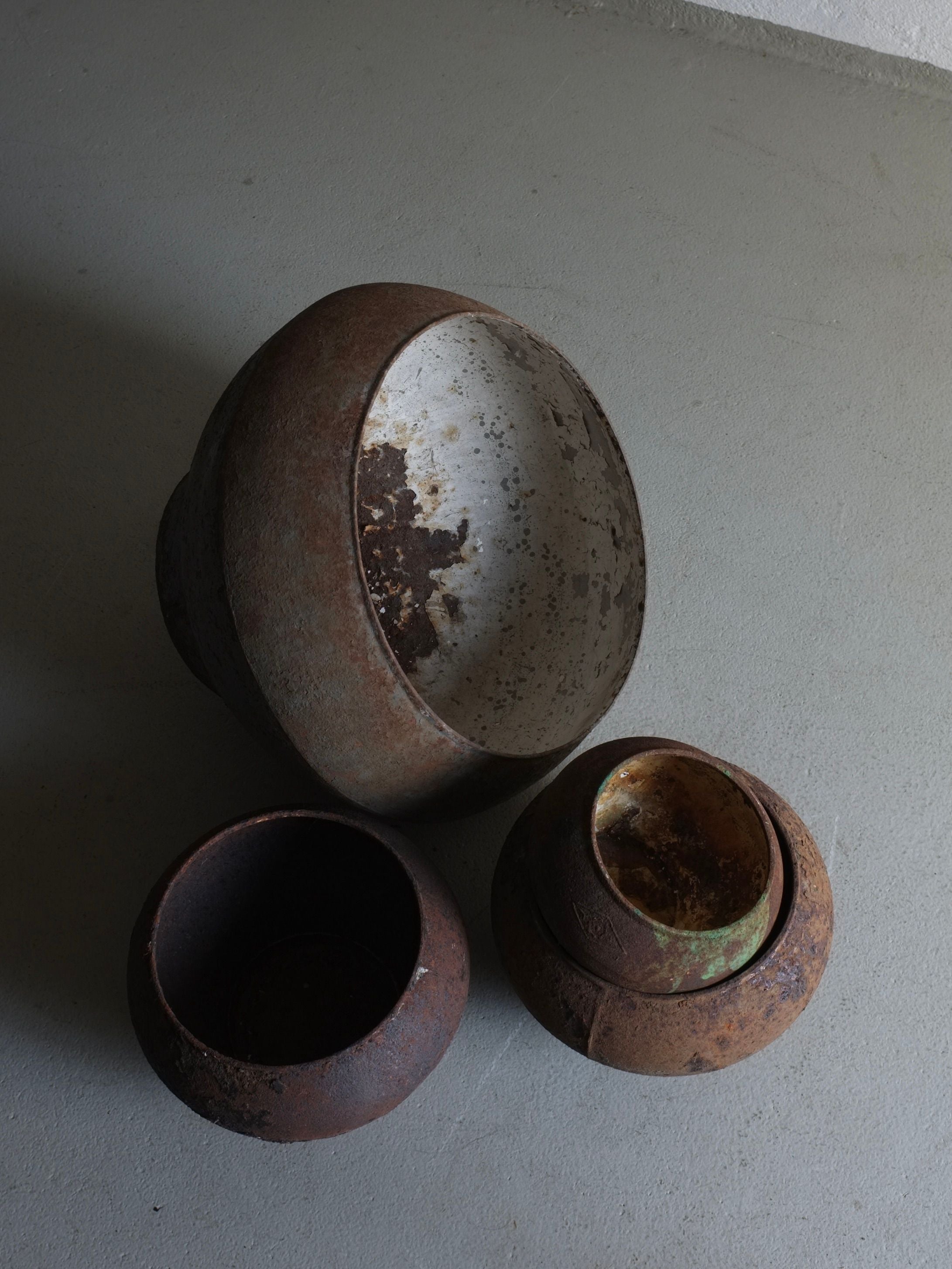 Wabi Sabi Iron Cooking Pots, Latvia 1930s