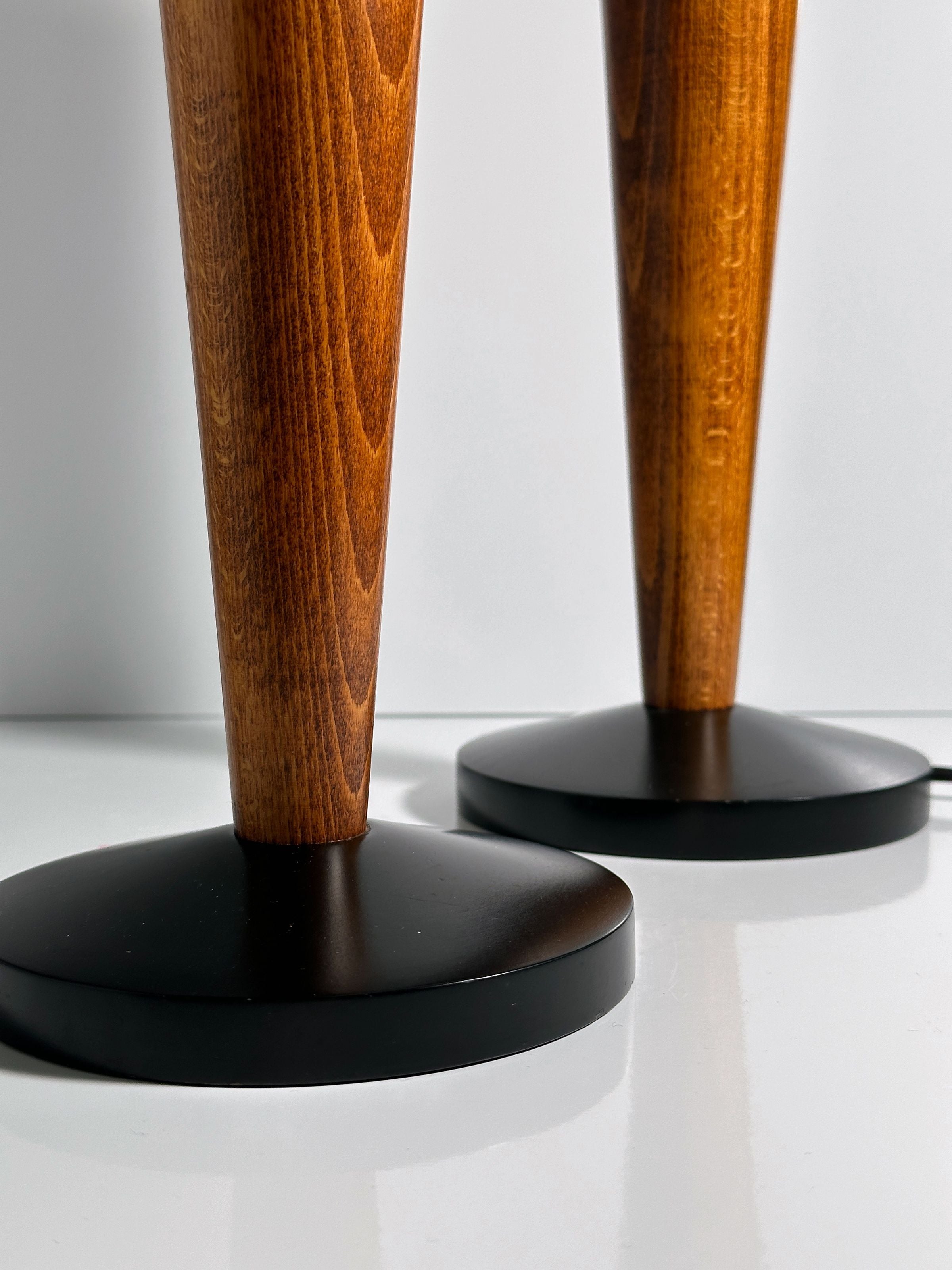 Pair of Art Deco Chalices with Teak Wood