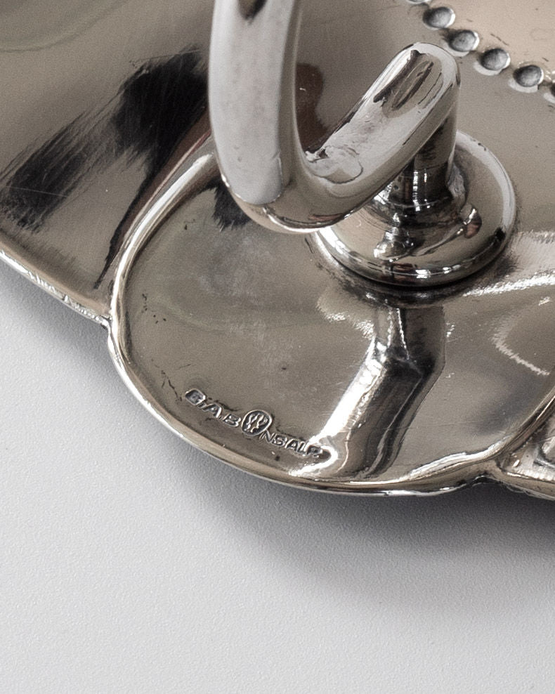 Scalloped Shell Silver Wall Candle Sconces, 1930s