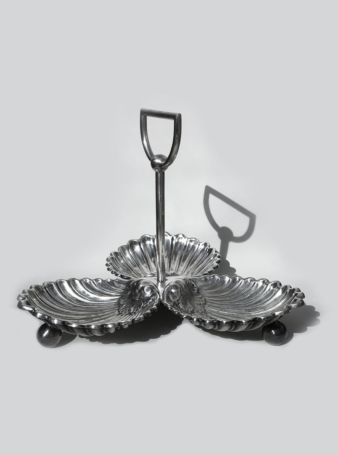 Large Silver-plated Triple Tray