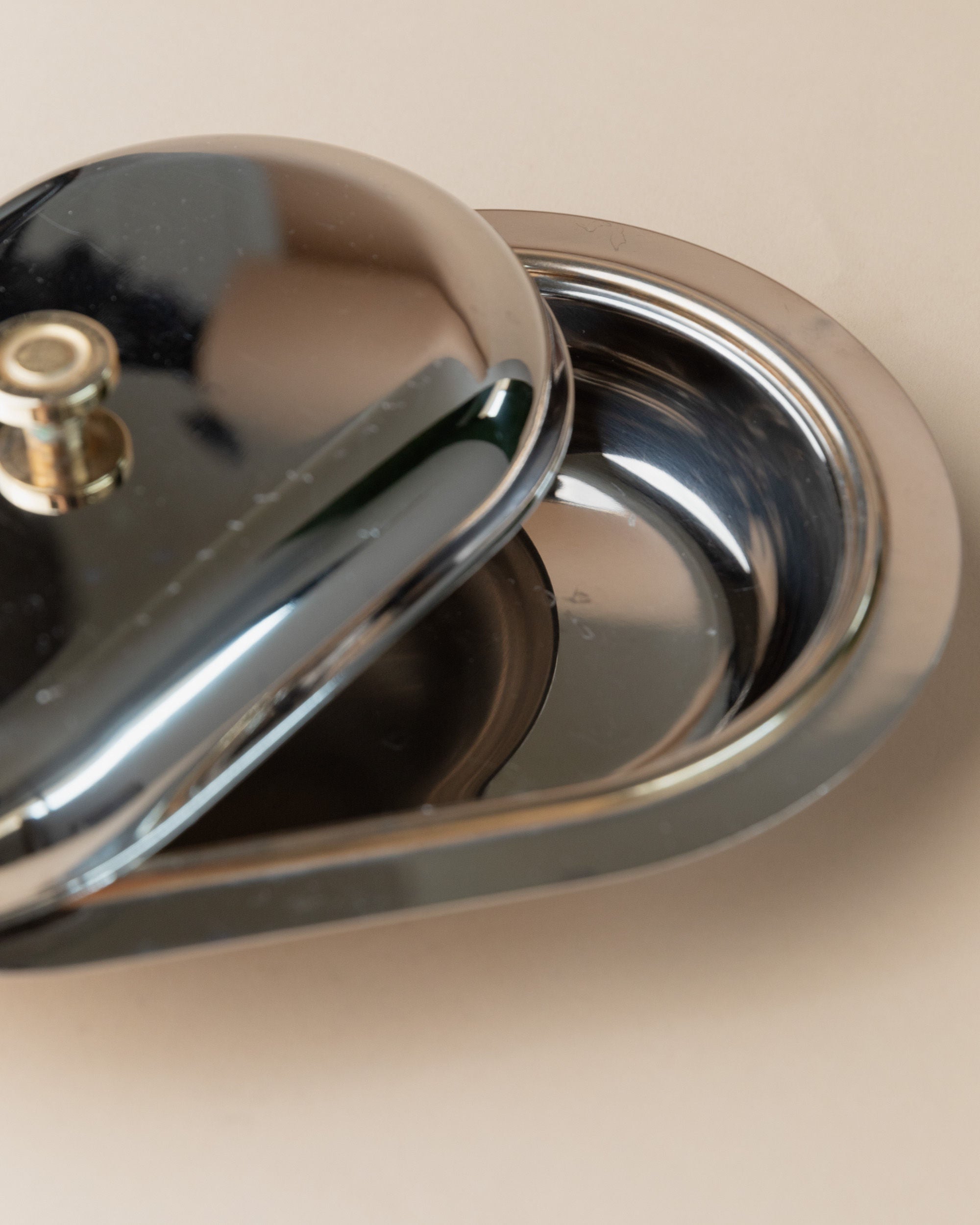 Stainless Steel Butter Dish, Italy 1970s