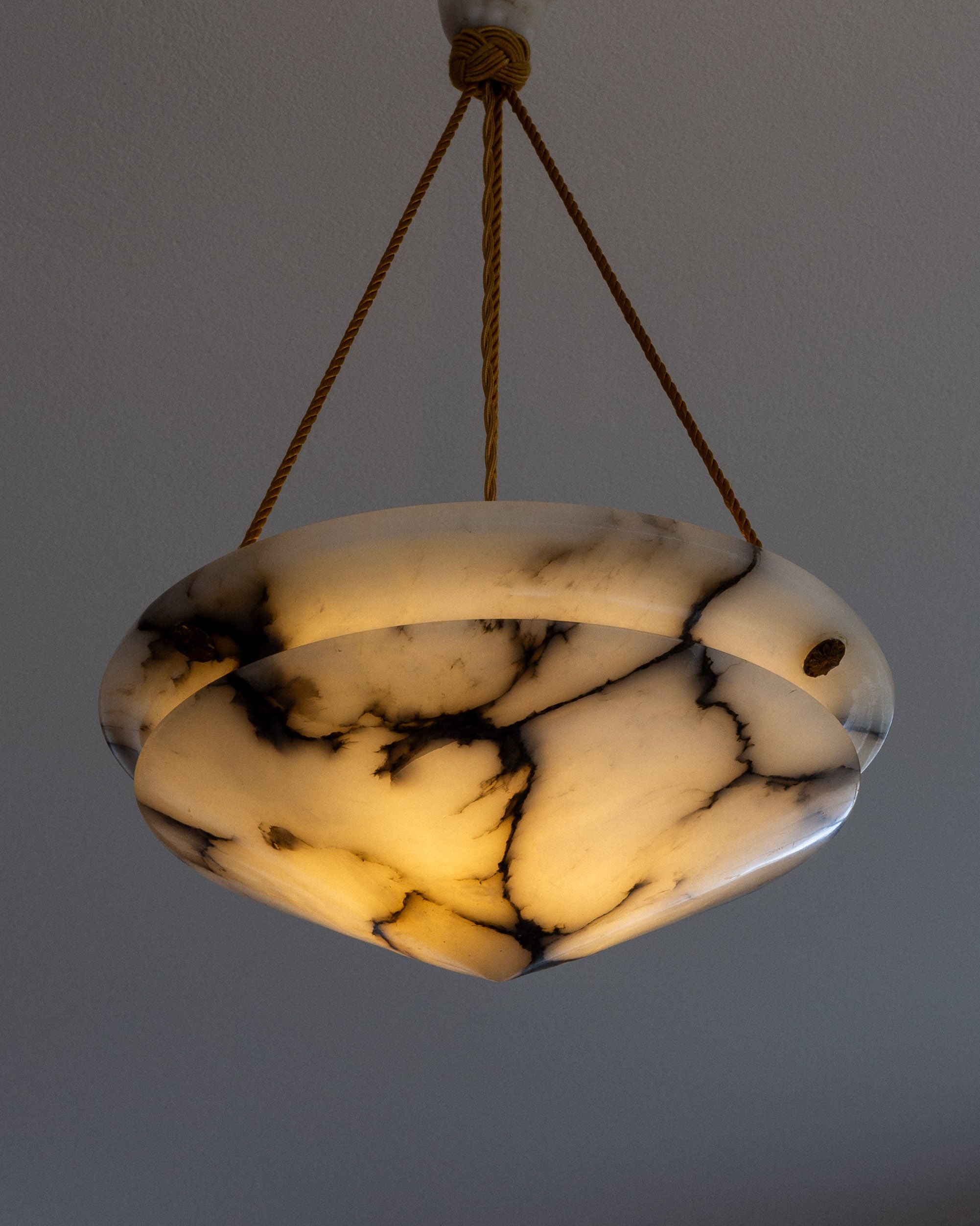 Art Deco Diamond Alabaster Pendant