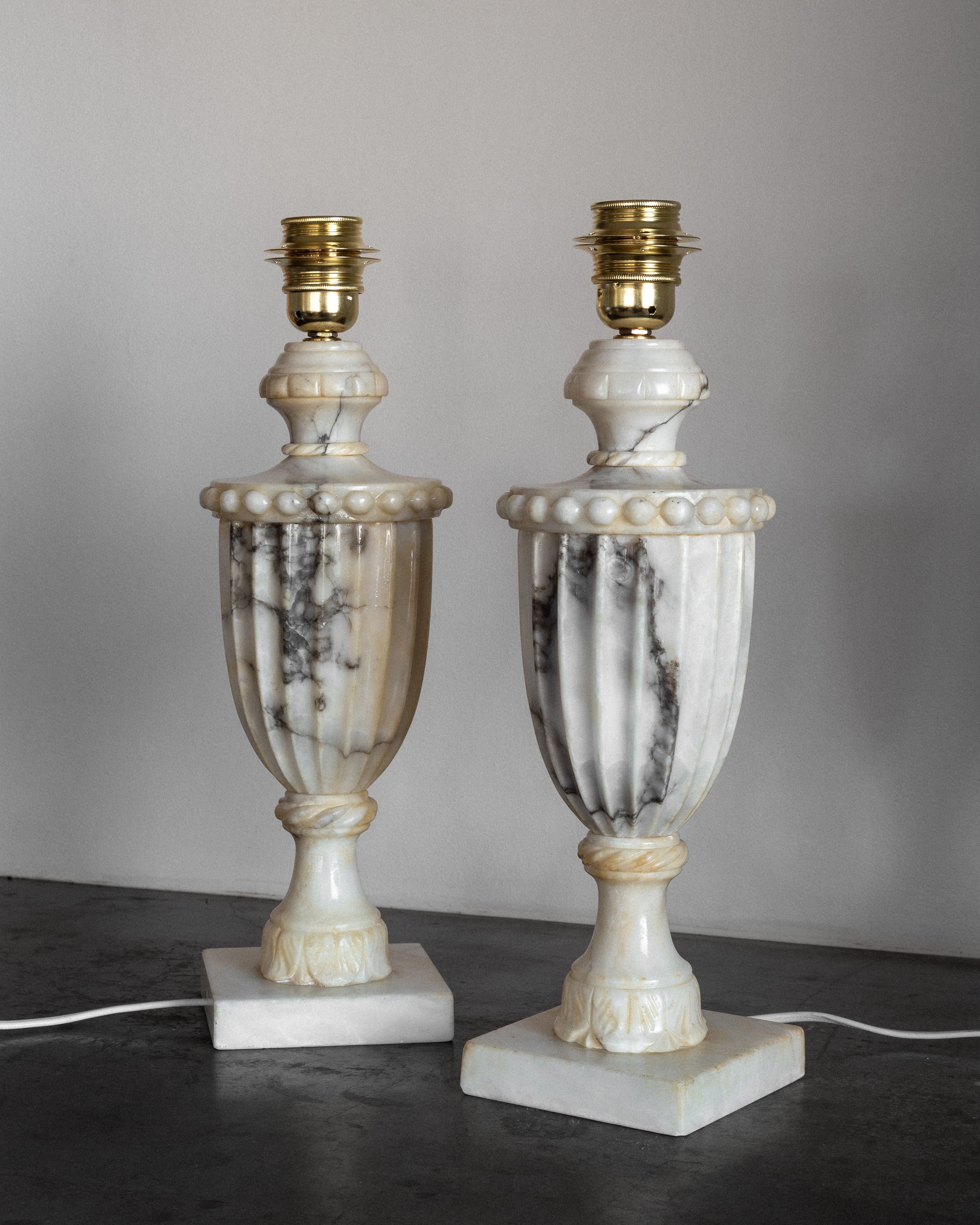 Pair of Italian Alabaster Table Lamps