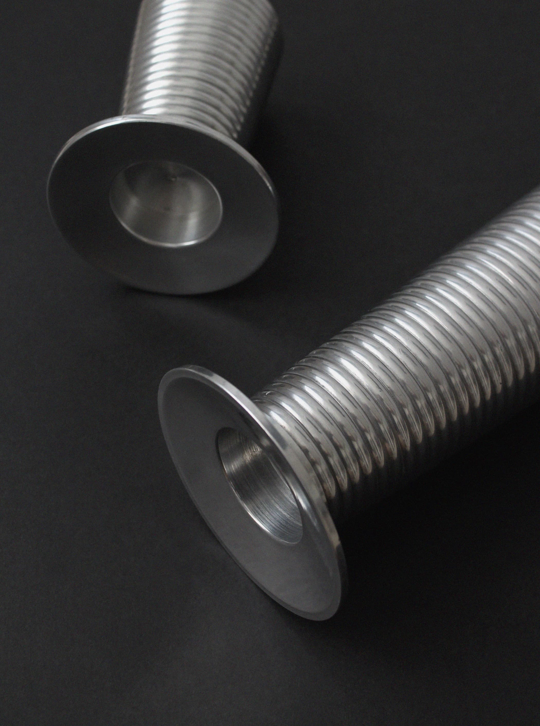 Pair of Aluminum Vases