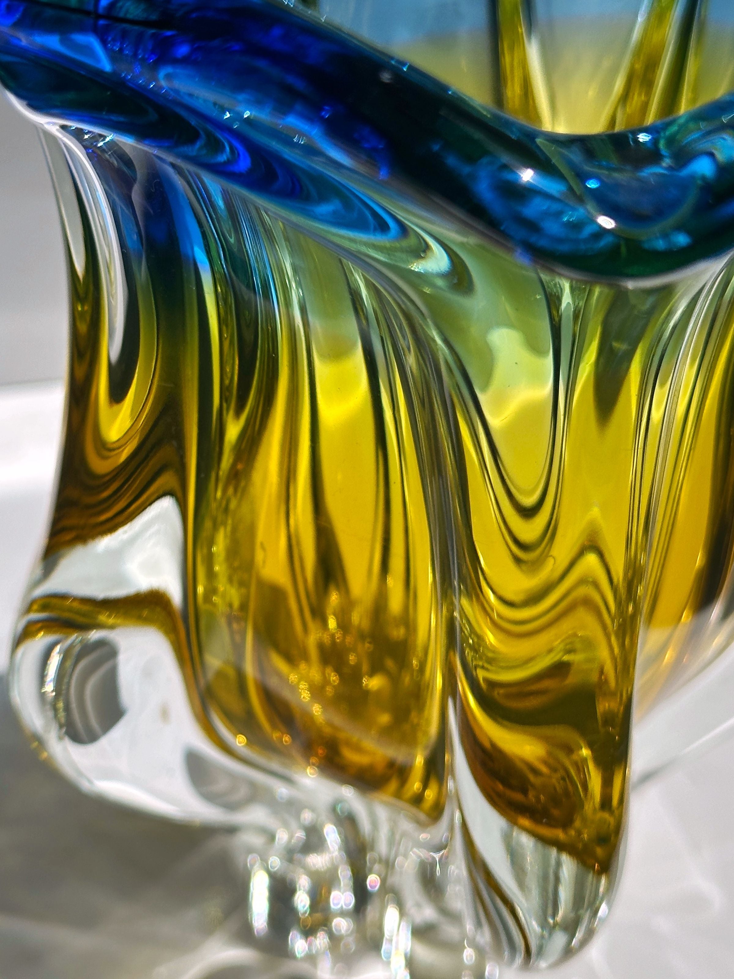 Large Bohemian Glass Vase by Josef Hospodka - 1960s