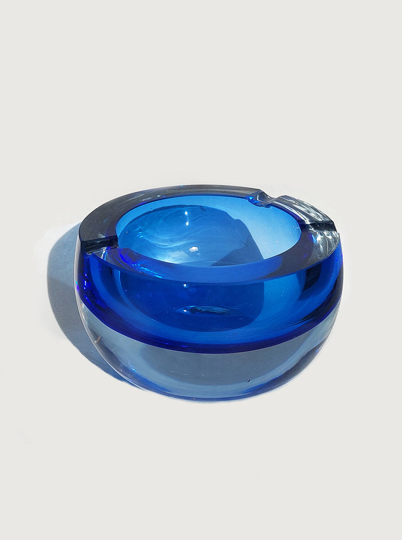 Large Murano Ashtray with colorful swirls and intricate glass design