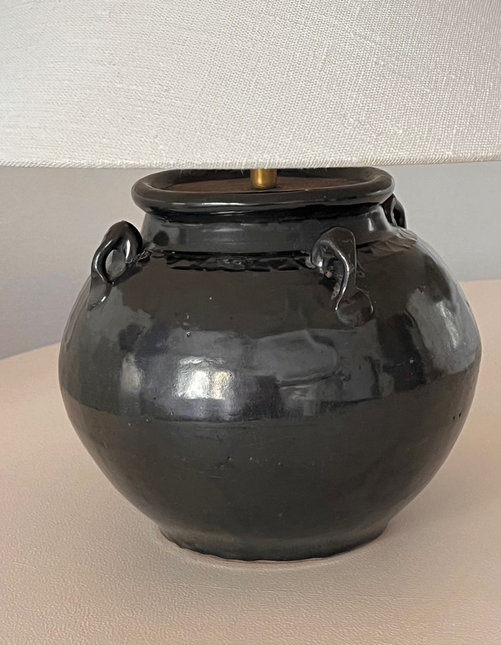 Antique Glazed Lamp with Ears II