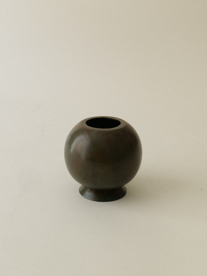 Dark bronze spherical vase by Sune Backström 1930s vintage design