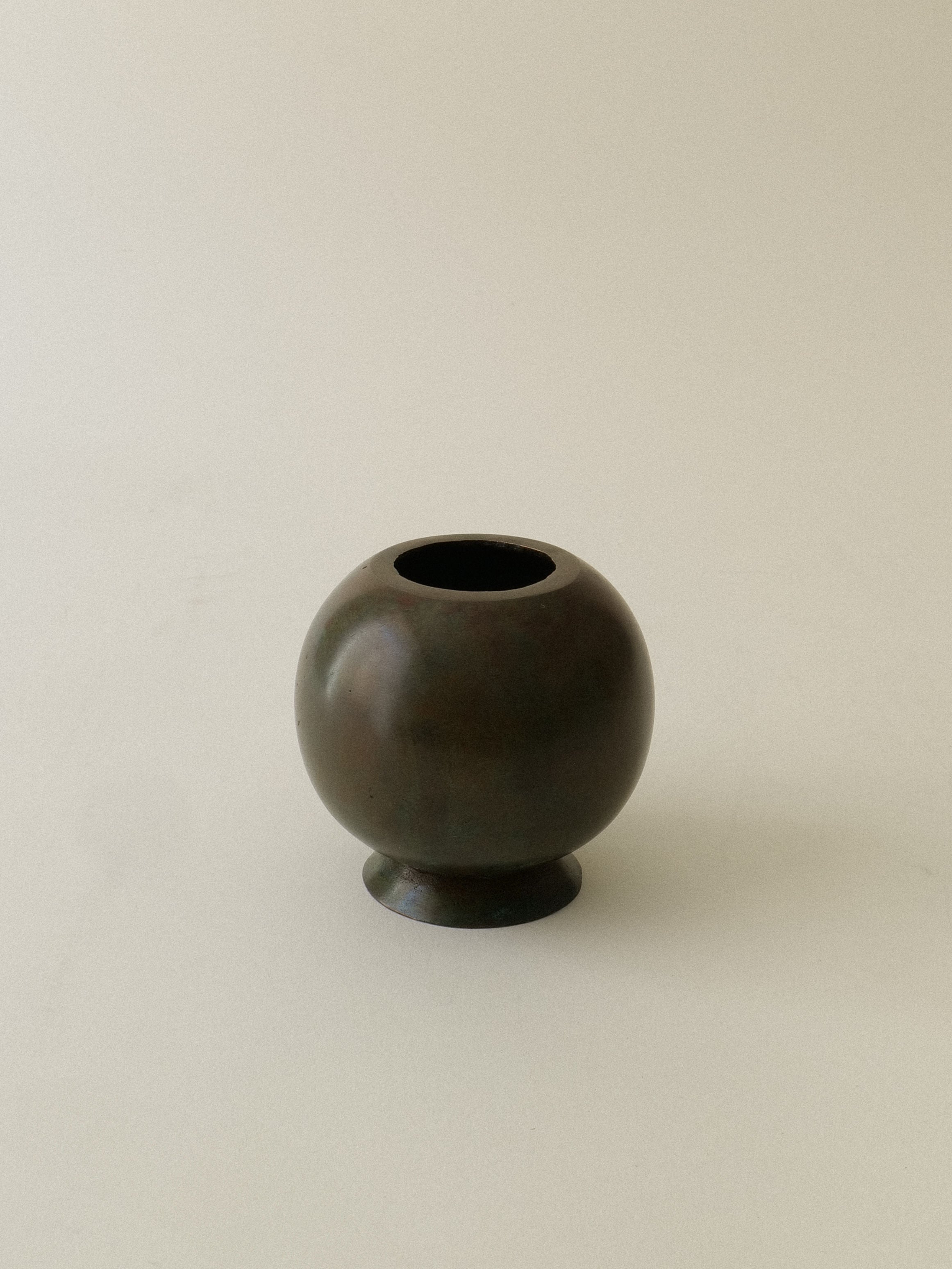 Dark bronze spherical vase by Sune Backström 1930s vintage design