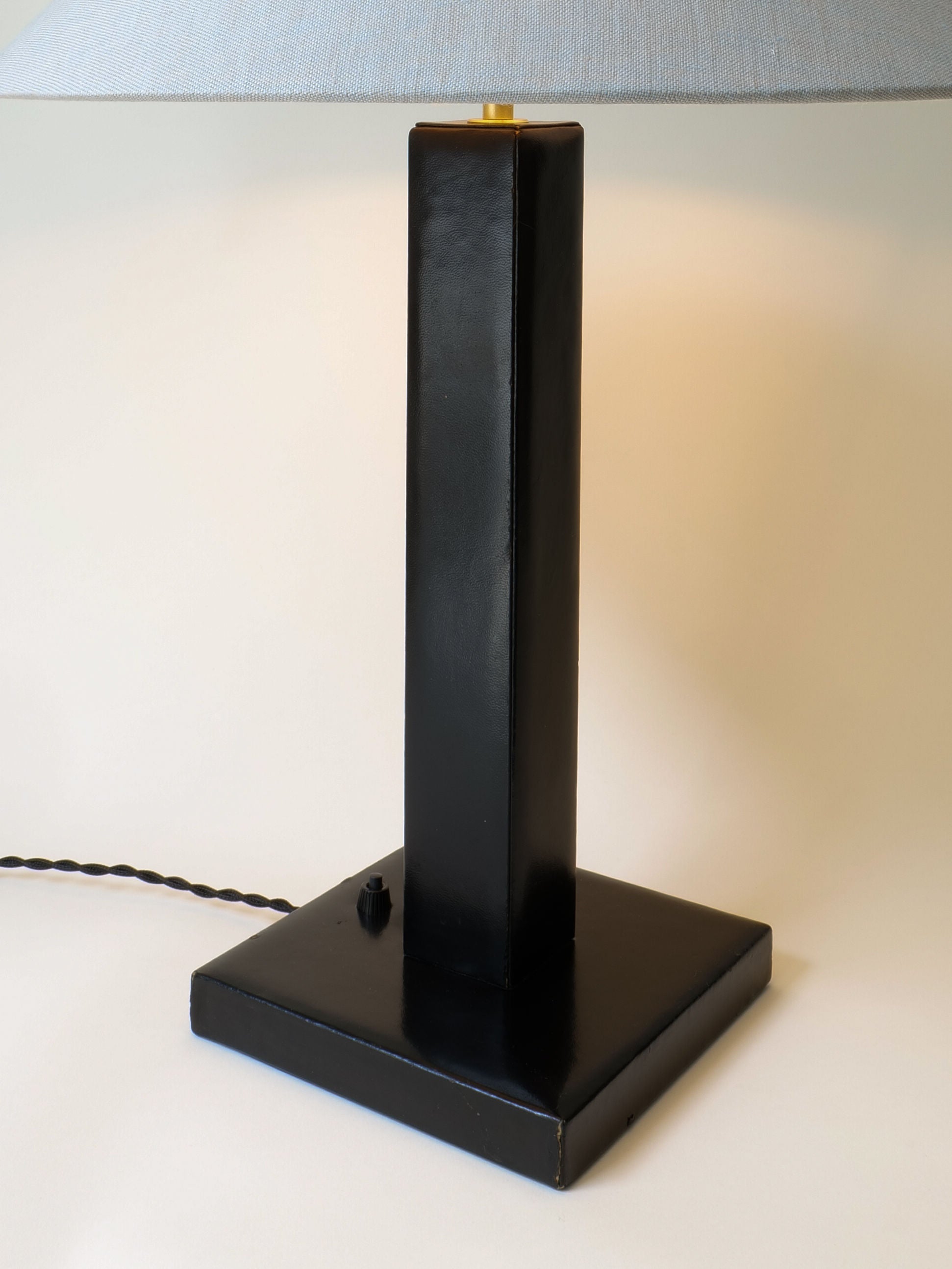 Adnet Leather Table Lamp 1950s