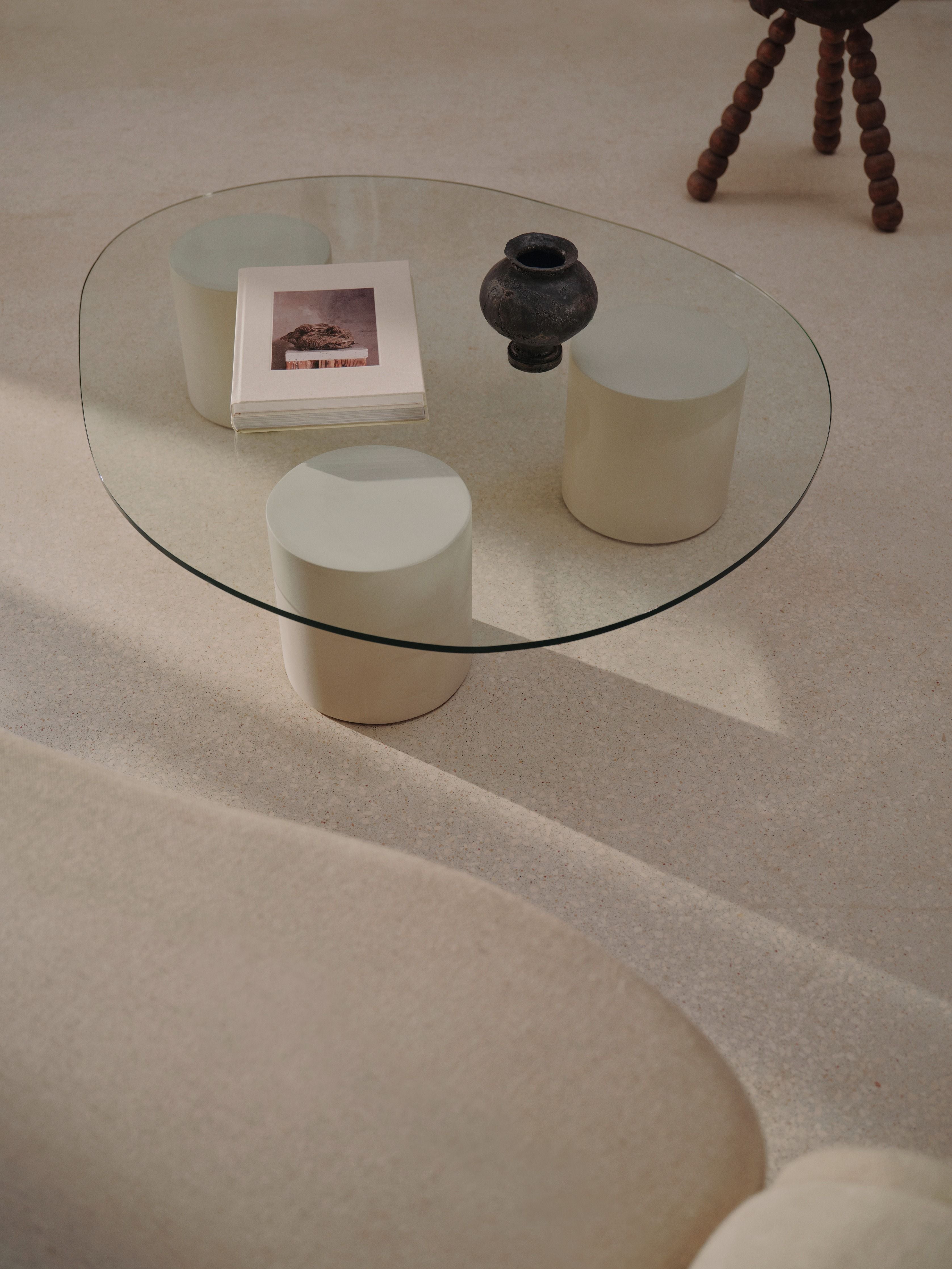 Mattia Glass Coffee Table with Modern Design and Metal Accents
