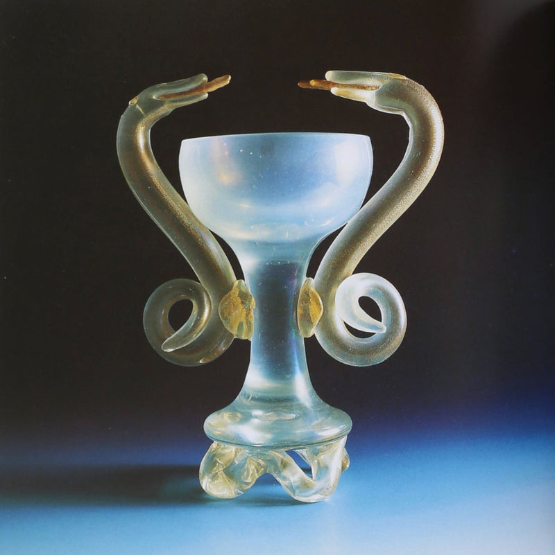 Murano glass vessel with serpentine handles by Carlo Scarpa