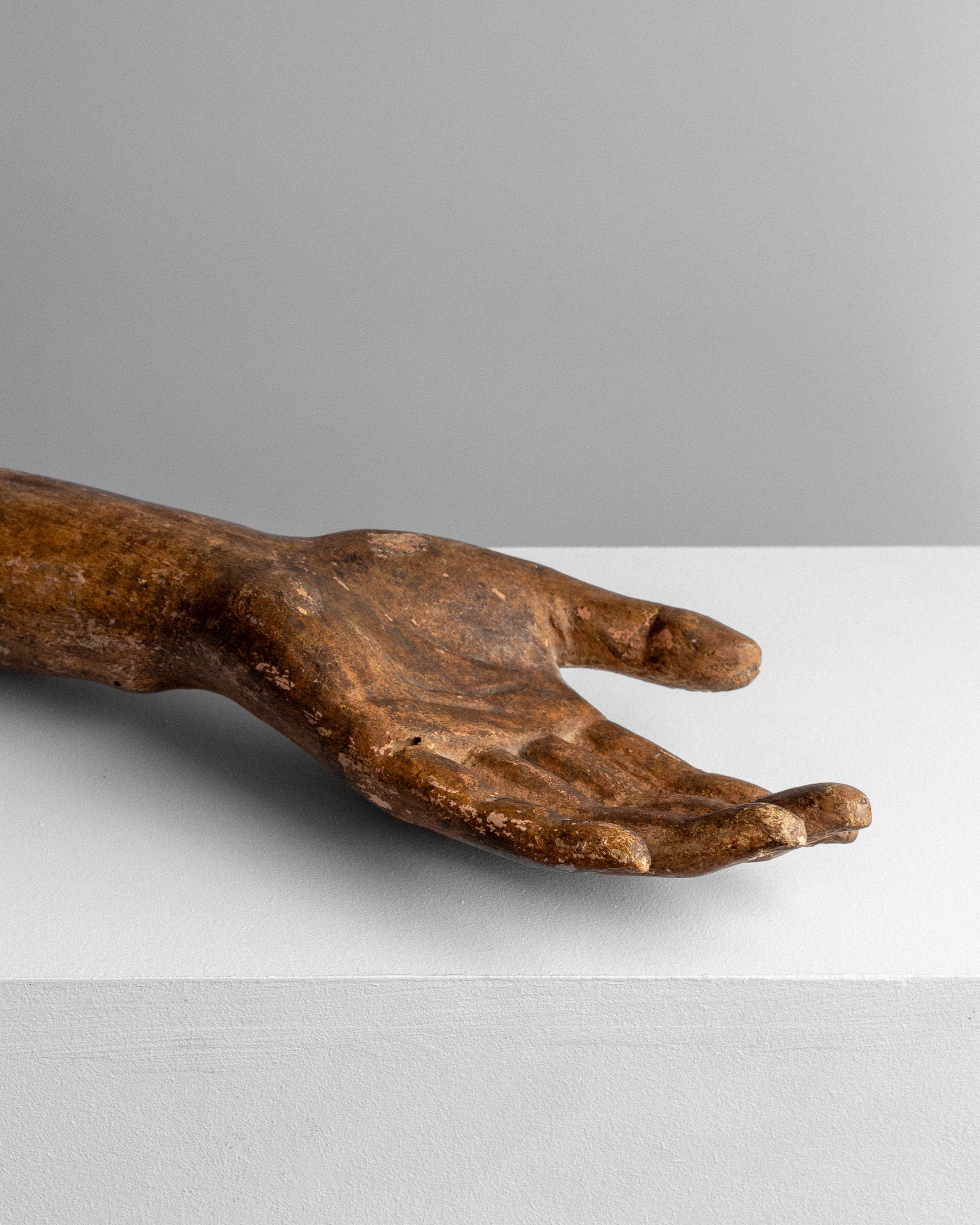 Antique Wooden Hand Sculpture by Spigel | The Oblist