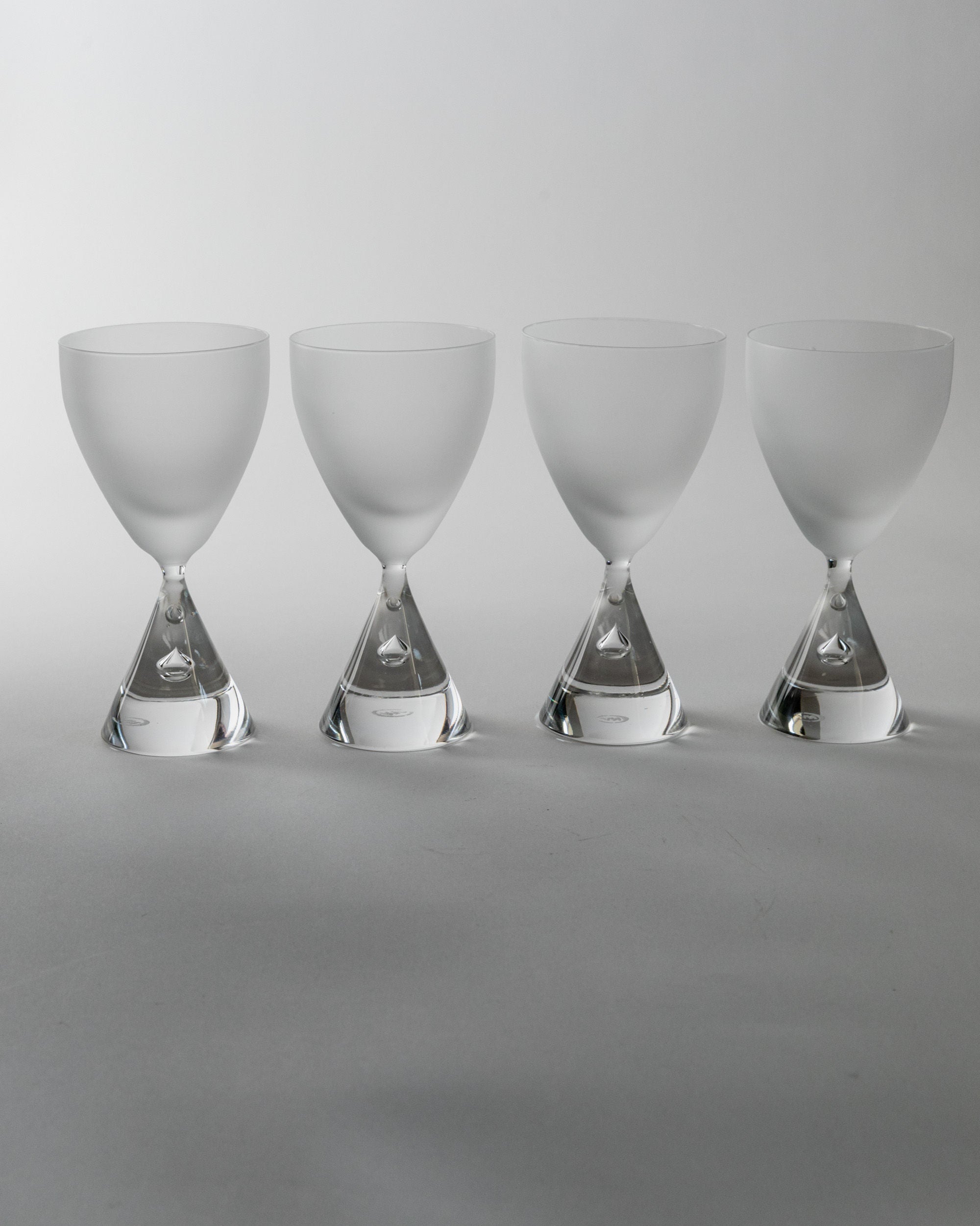 Set of 4 Murano Glasses, Italy 80s