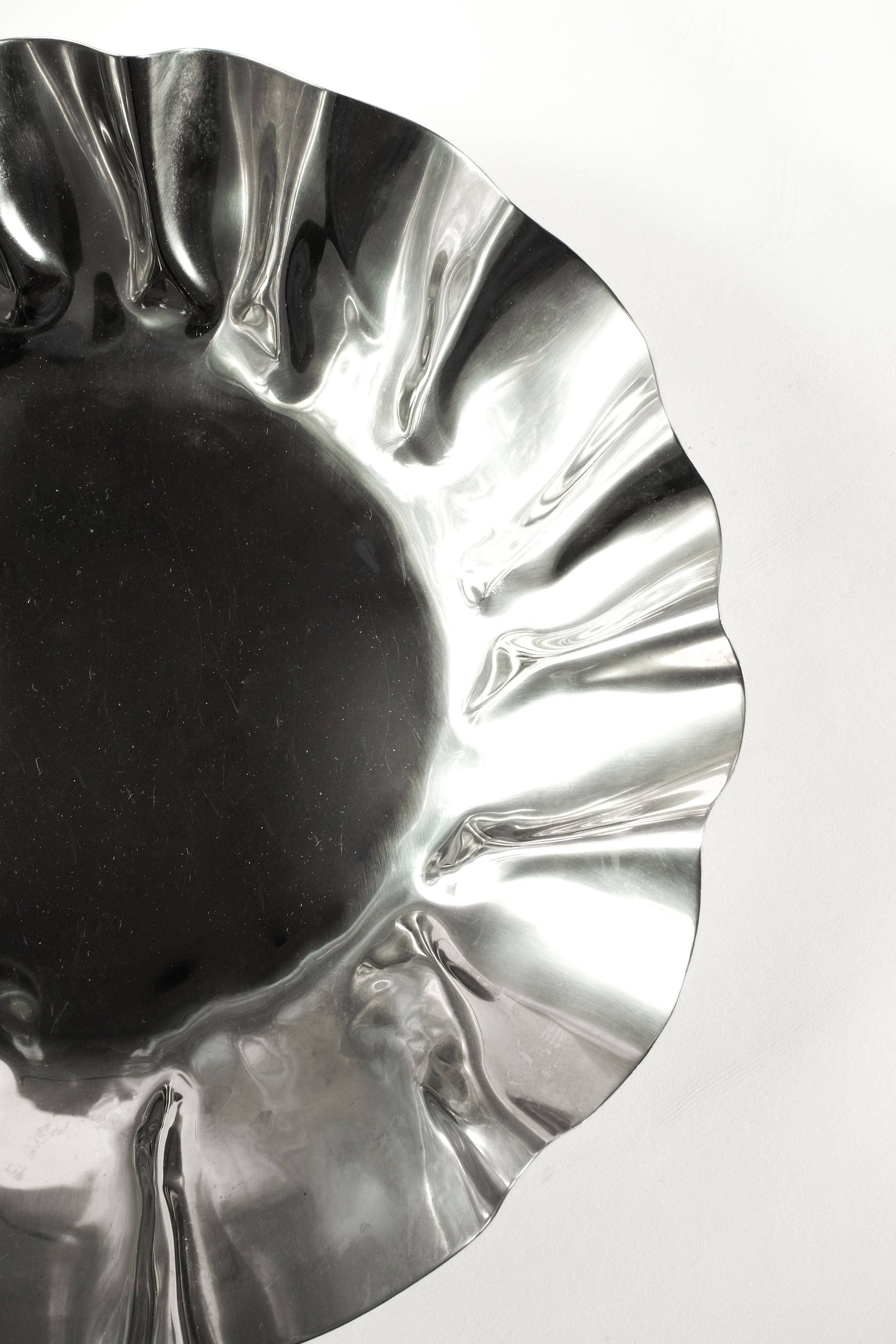 Large Folded Chrome Bowl