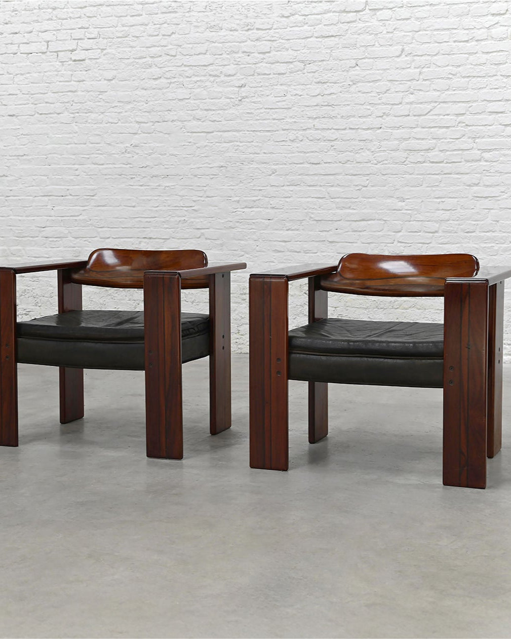 Tobia & Afra Scarpa Pair of Artona Lounge Chairs for Maxalto, Italy, 1970s