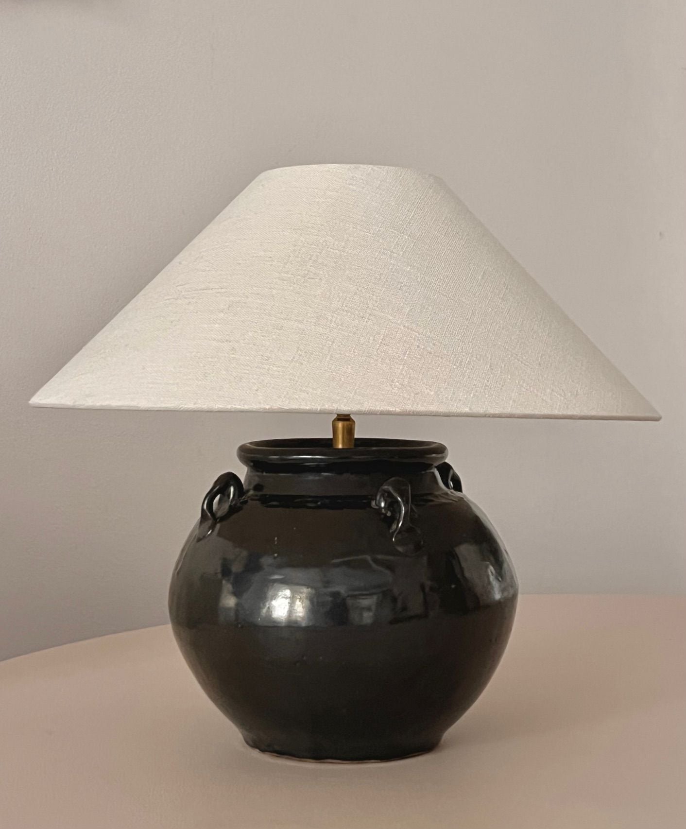 Antique Glazed Lamp with Ears II