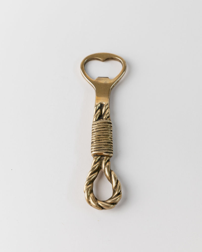 Vintage brass rope-design bottle opener from 1970s Italy