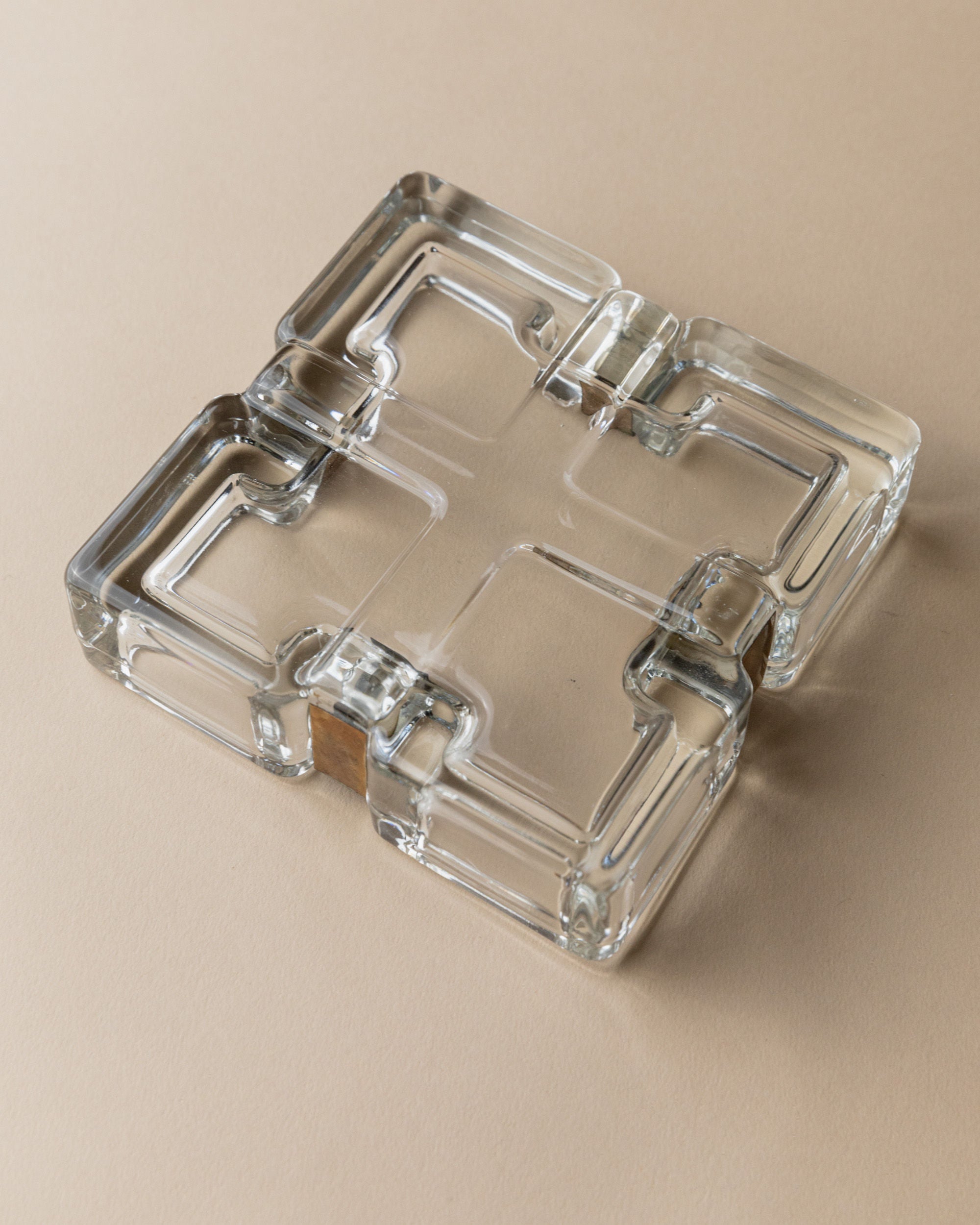 Clear Glass Ashtray by Original Walther Glass 1960s