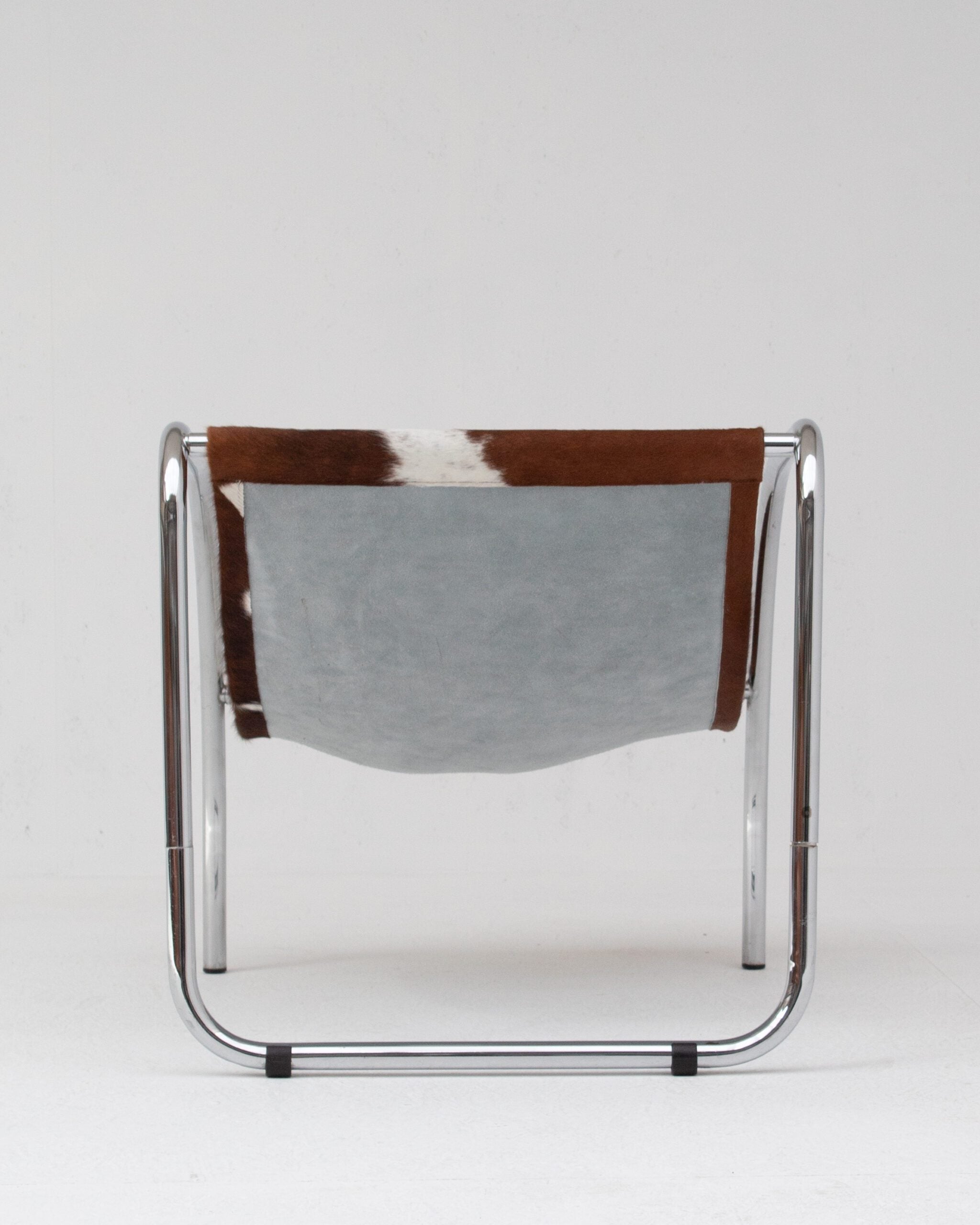 Pair of Cowhide Sling Chairs in Chrome Frame