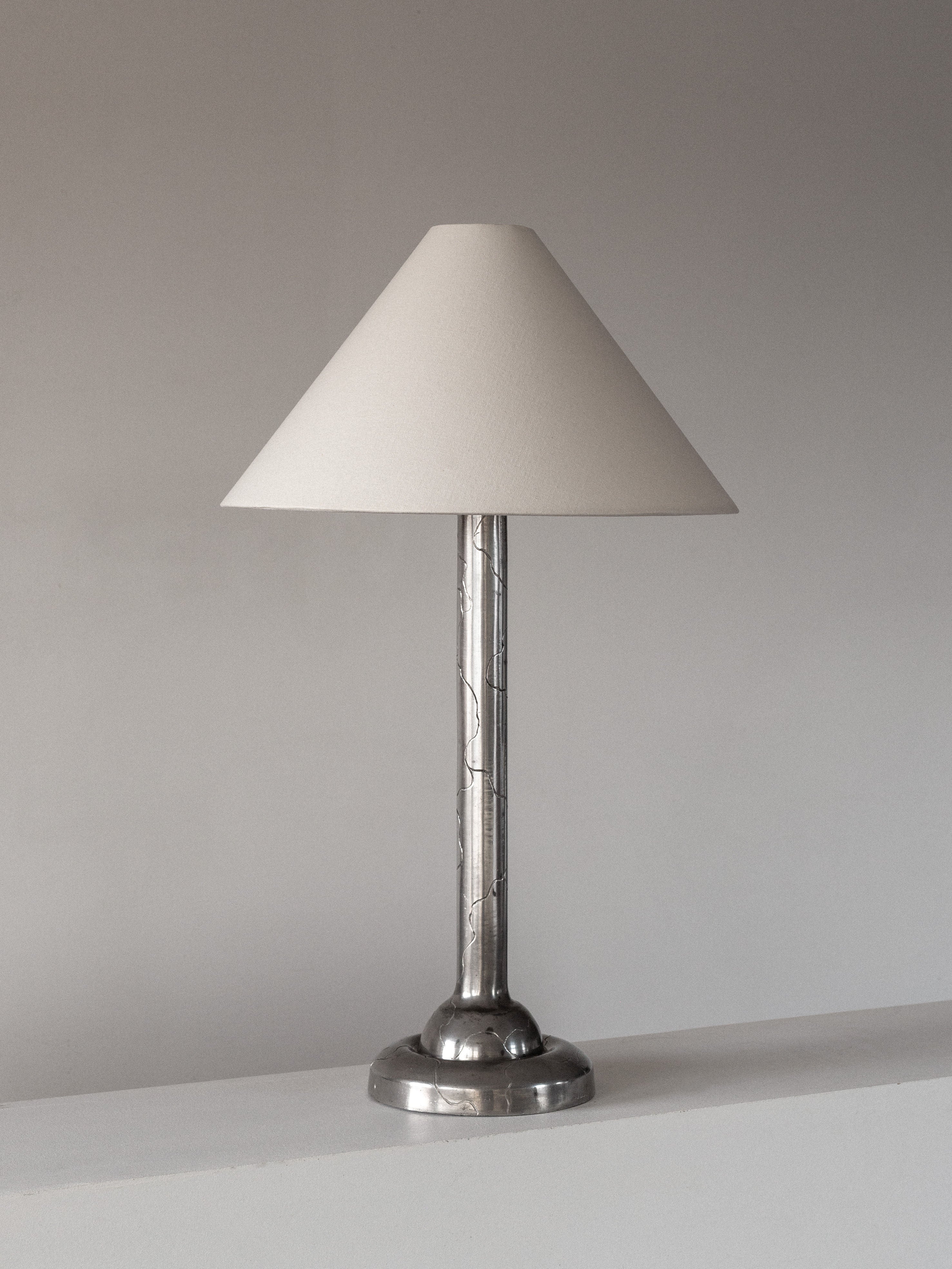 Art Deco Pewter Lamp, 1920s Sweden