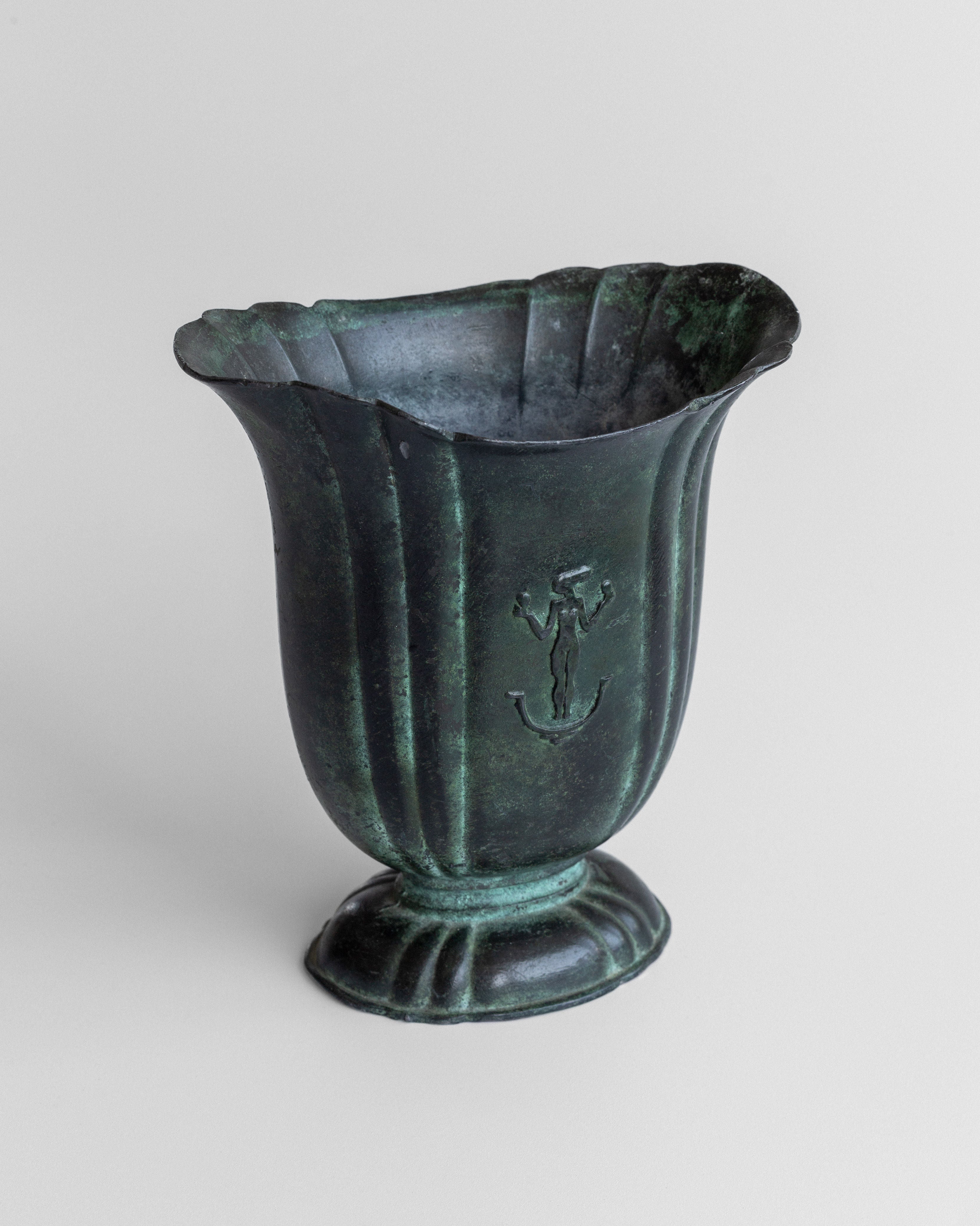 Cast Iron Art Deco Vase by C.G. Hallberg