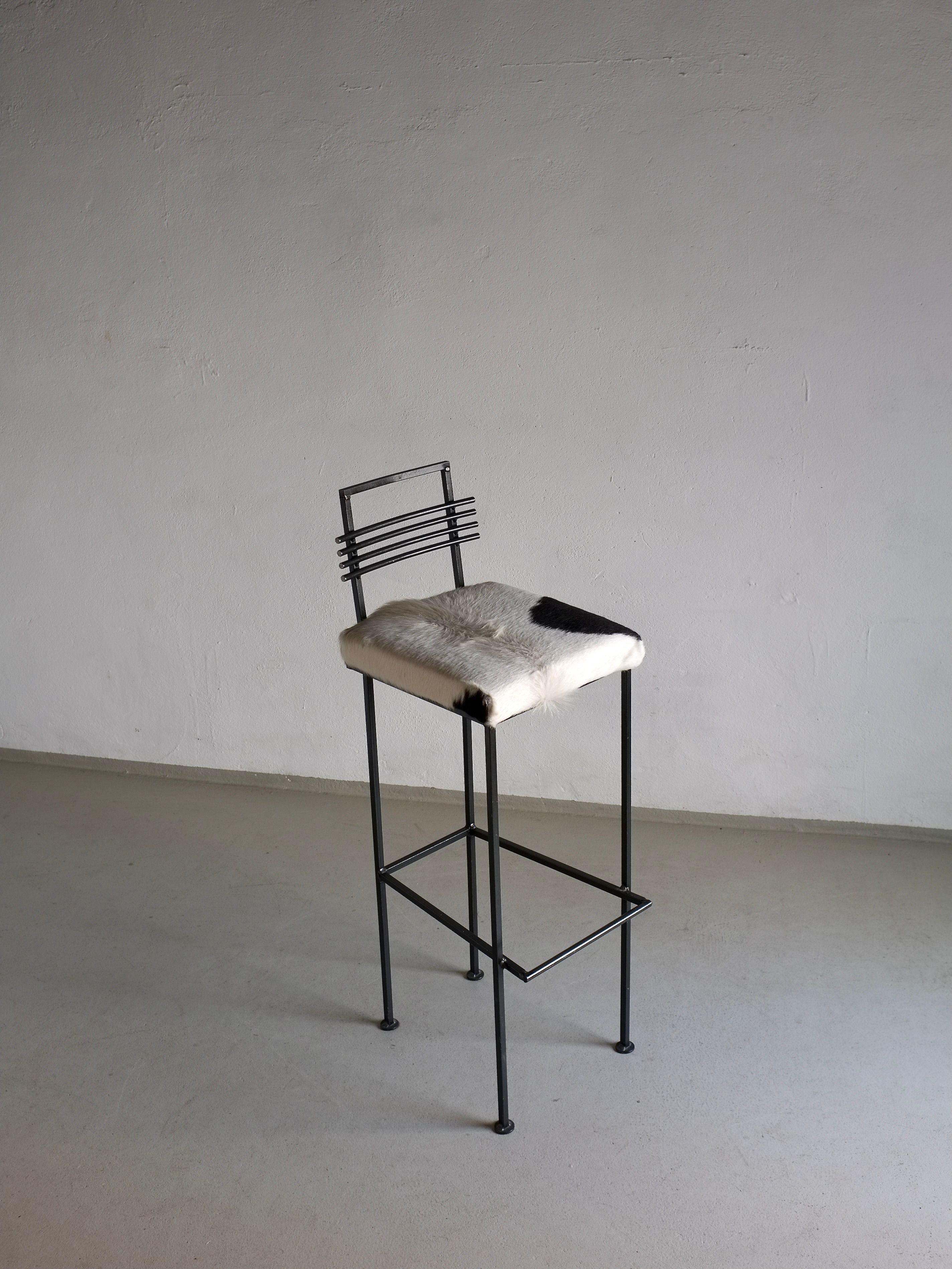 3 Wrought Iron Bar Stools by Olsson & Dam 1990s