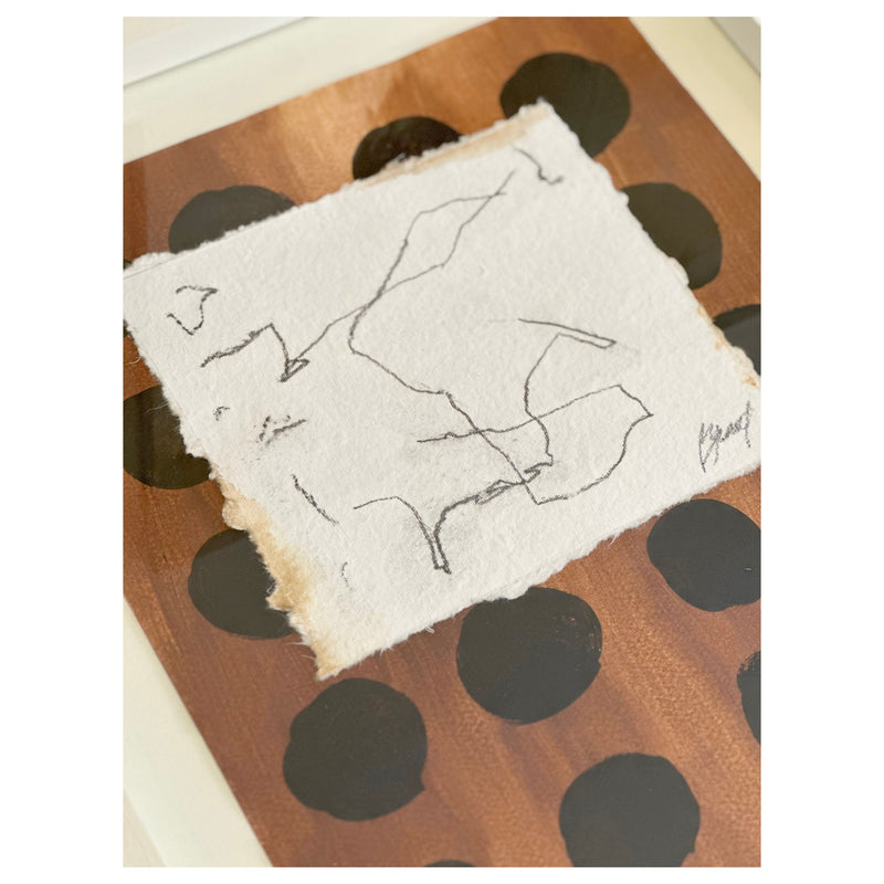 Hand-drawn sketch detail on textured paper from Chocolate painting set
