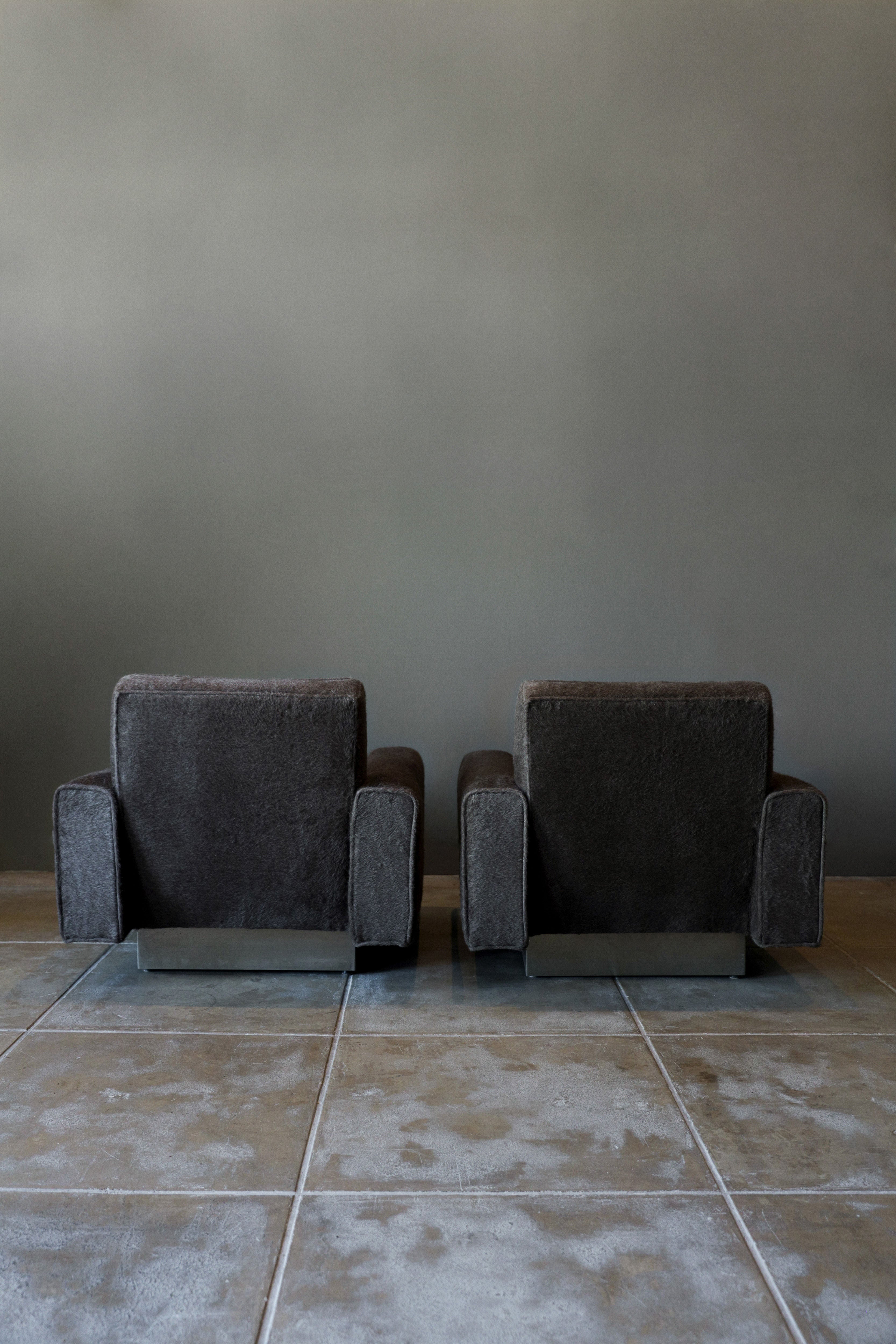 Pair of Club Armchairs by Halston