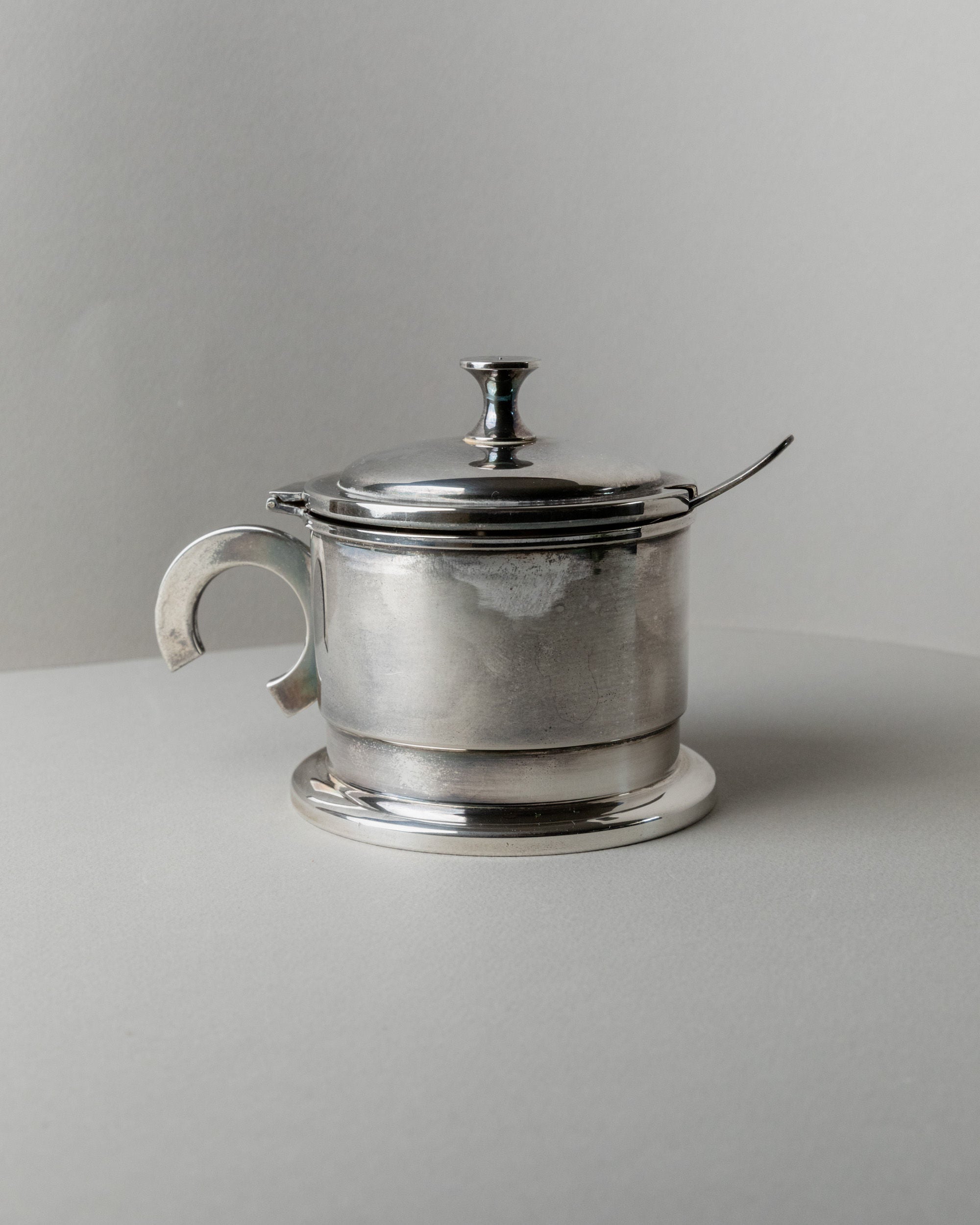 Silver-Plated Lid Box, Art Deco, Italy 1930s
