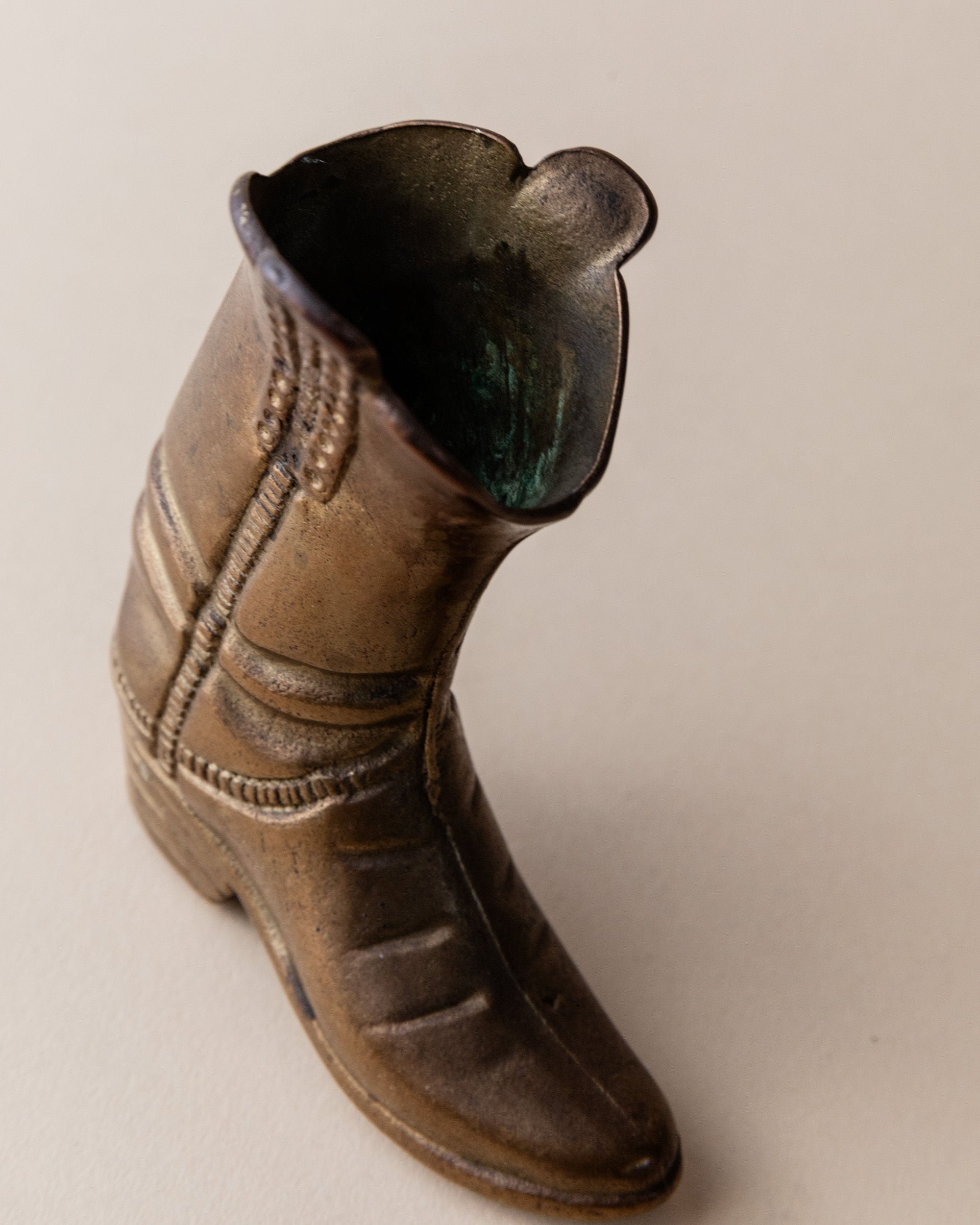 Brass Cowboy Boot Candle Holder, Italy 1980s