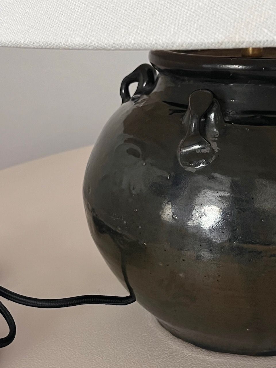 Antique Glazed Lamp with Ears II