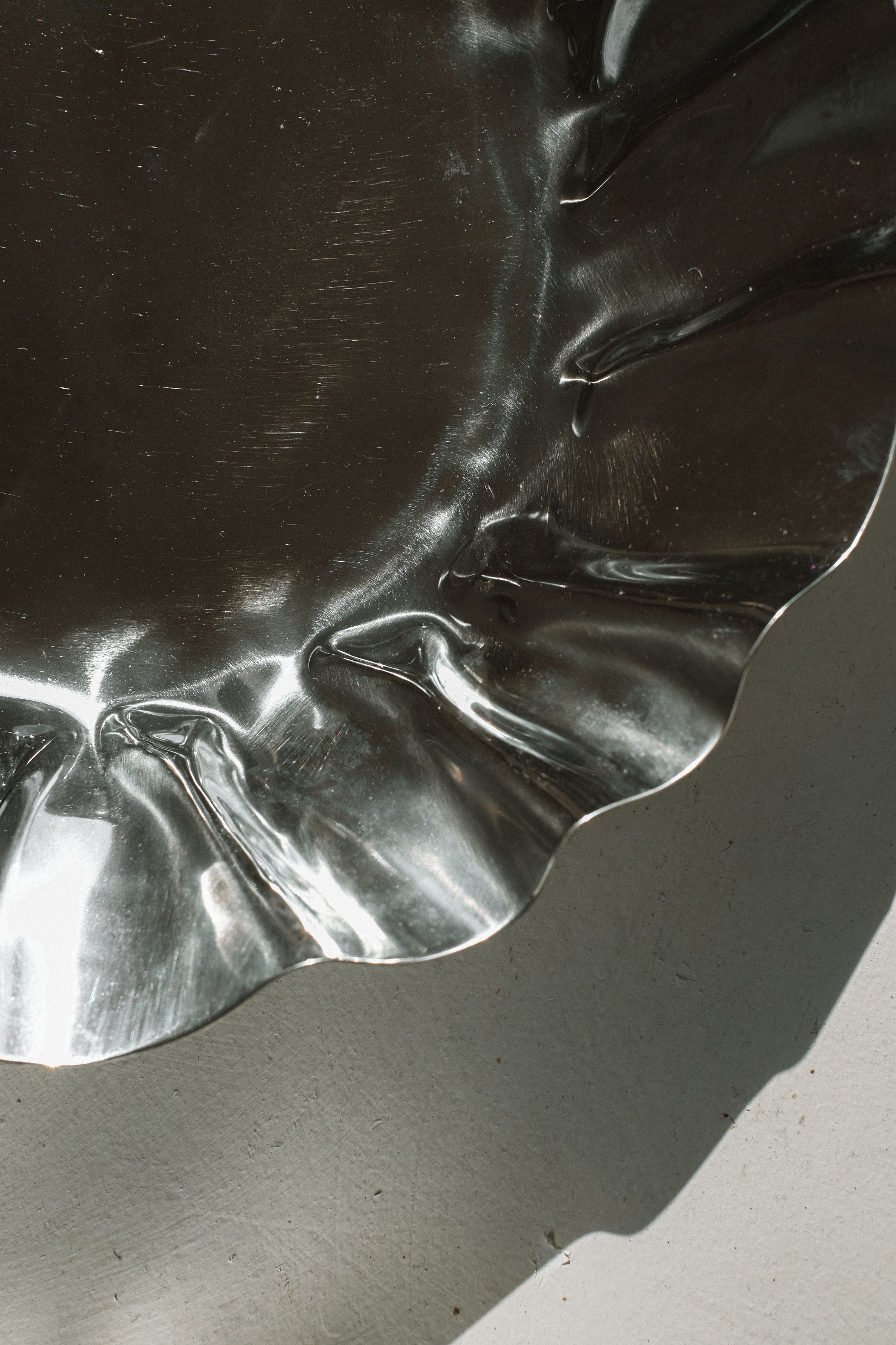 Large Folded Chrome Bowl