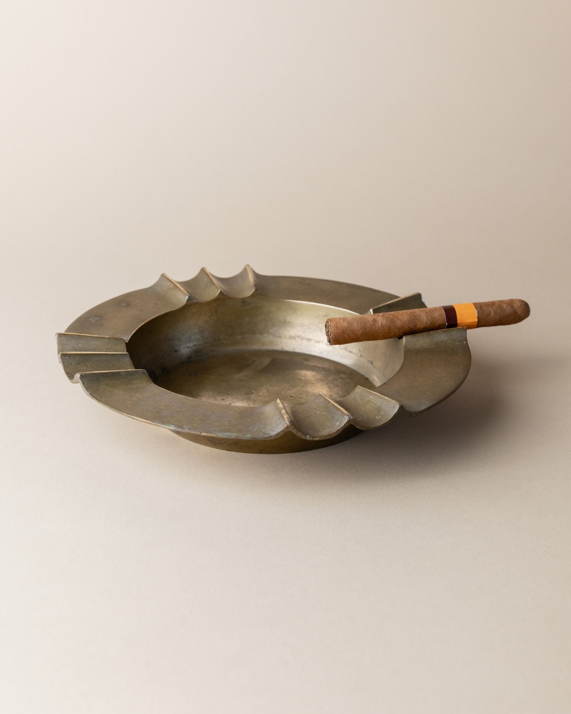 Brass Ashtray Brutalist, Italy 1940s