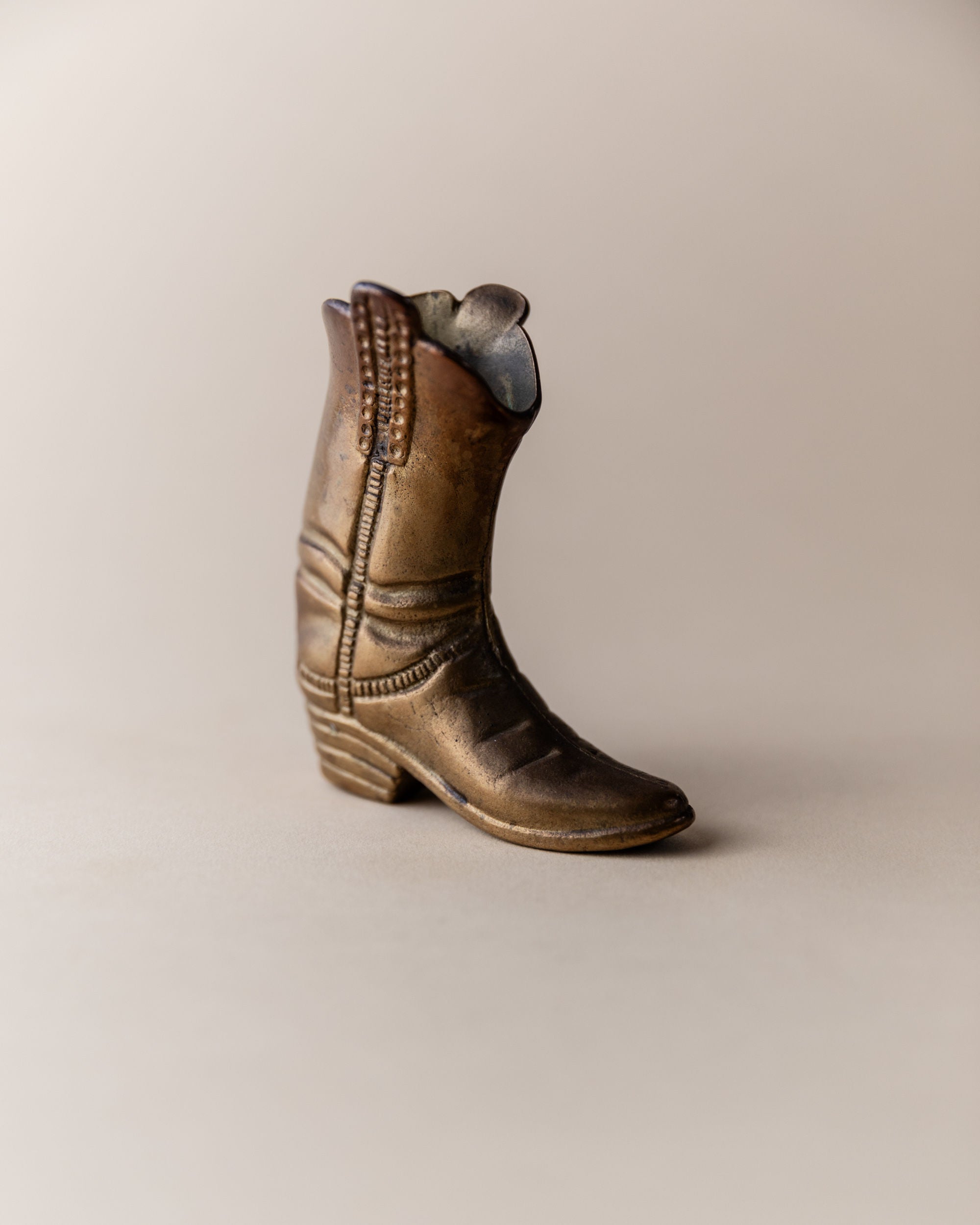 Brass Cowboy Boot Candle Holder, Italy 1980s