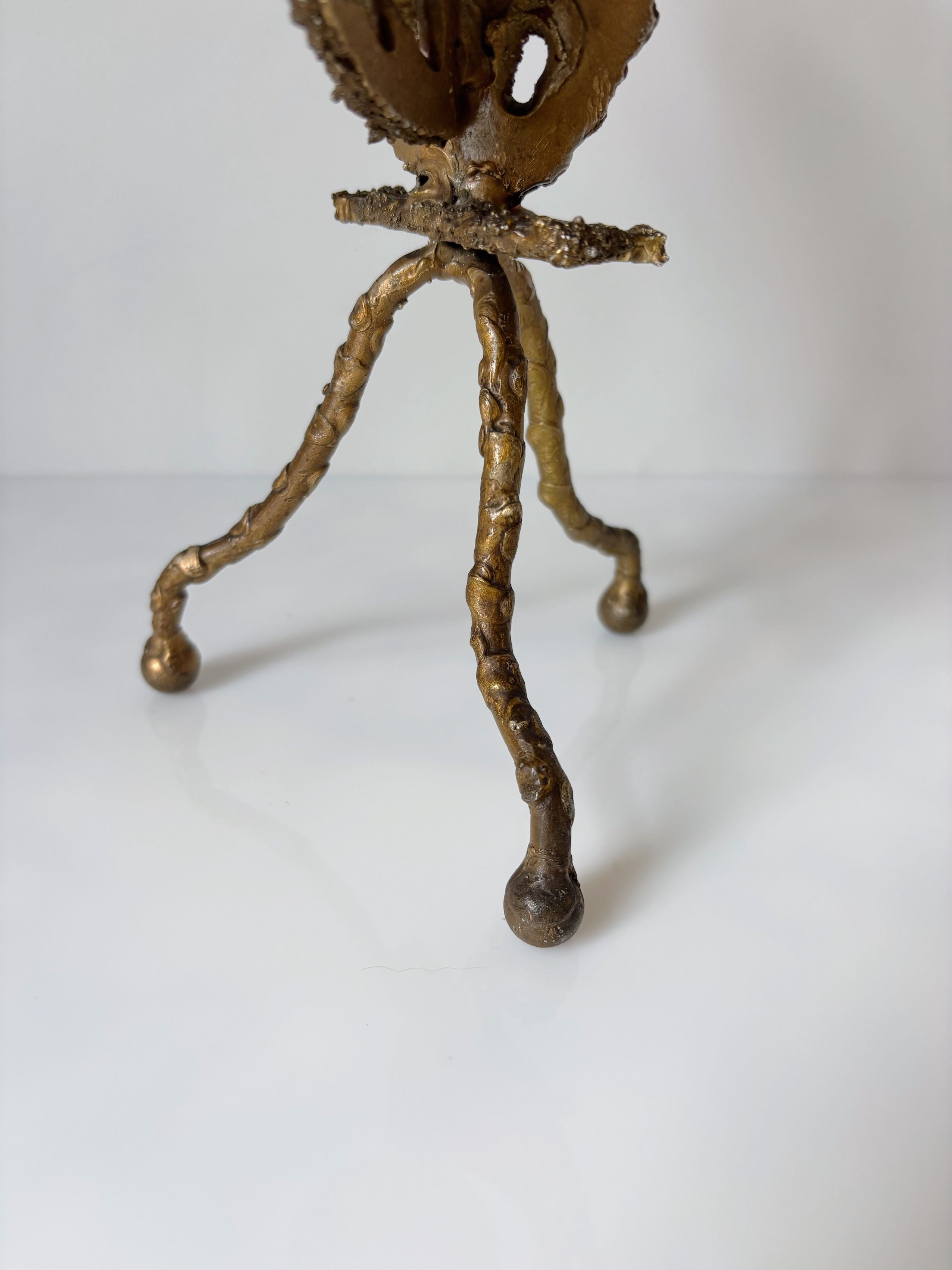 Torched Metal 3 arm Artisan Candleholder