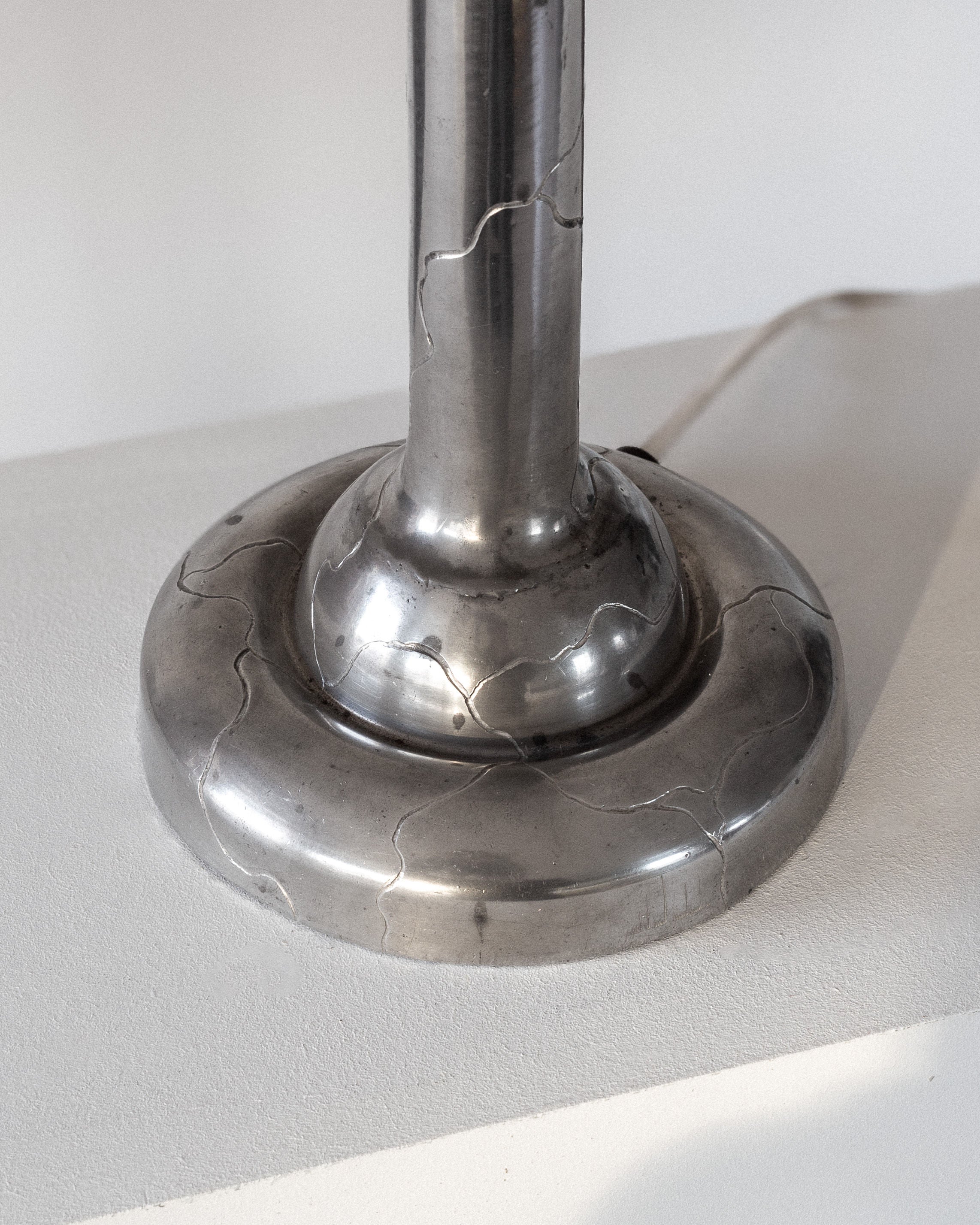 Art Deco Pewter Lamp, 1920s Sweden