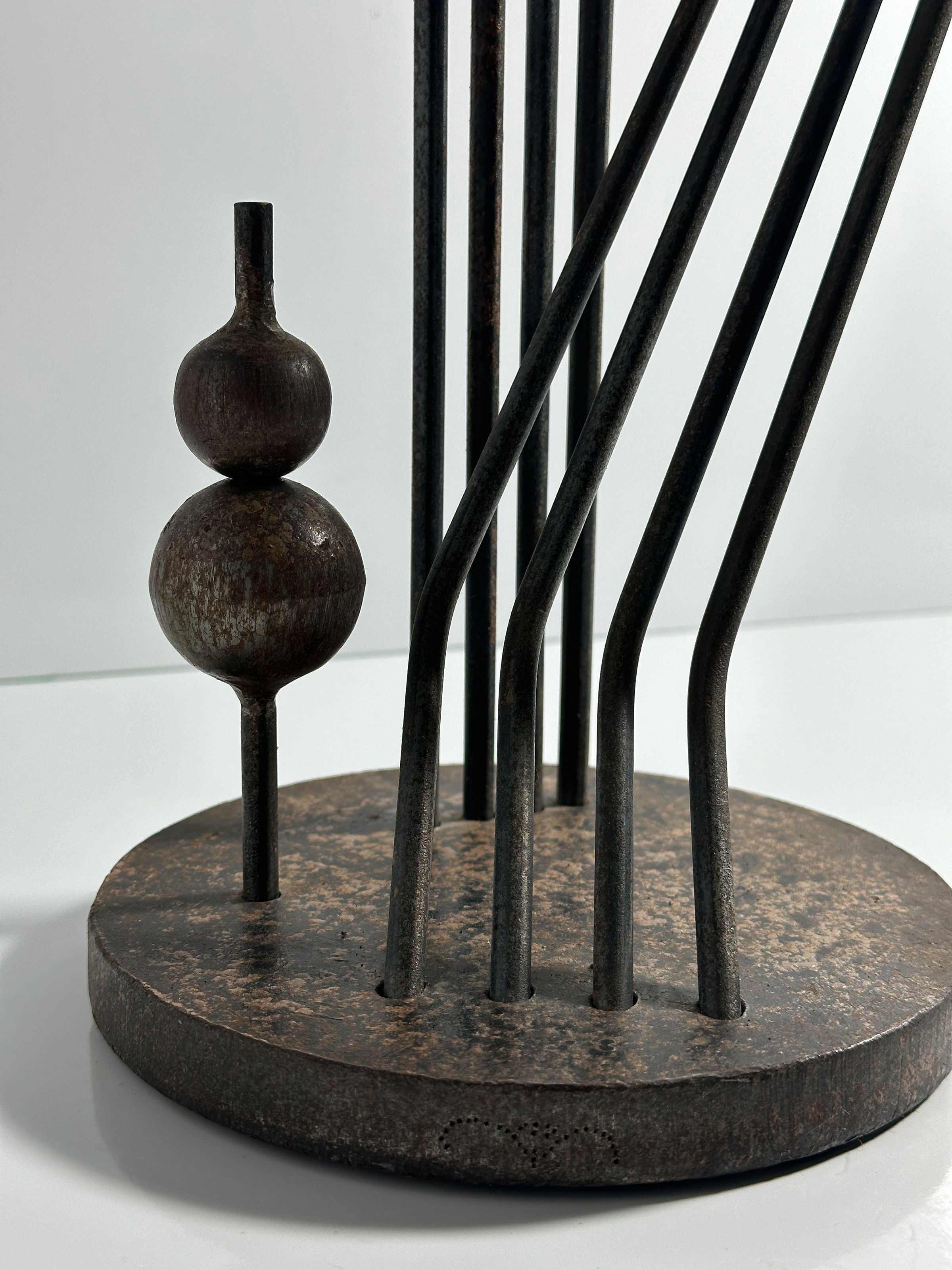 Solid Brutalist Metal Candleholder - 1960s