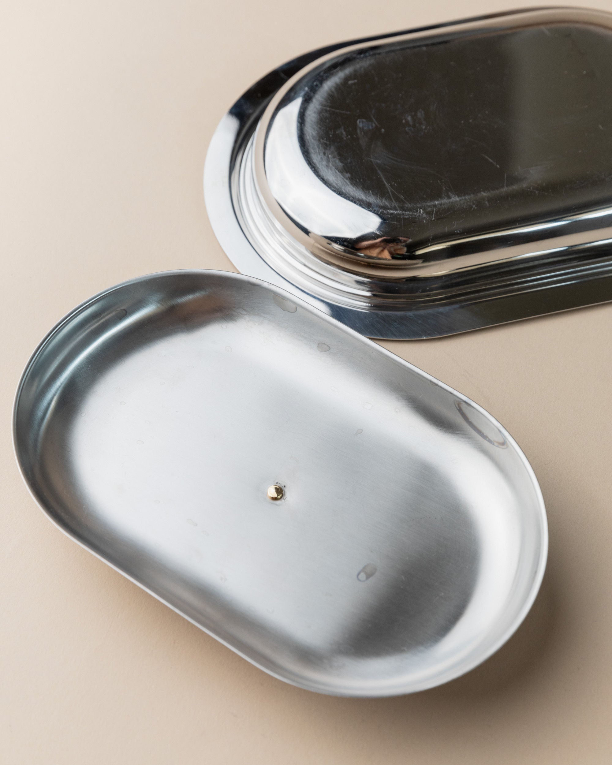 Stainless Steel Butter Dish, Italy 1970s