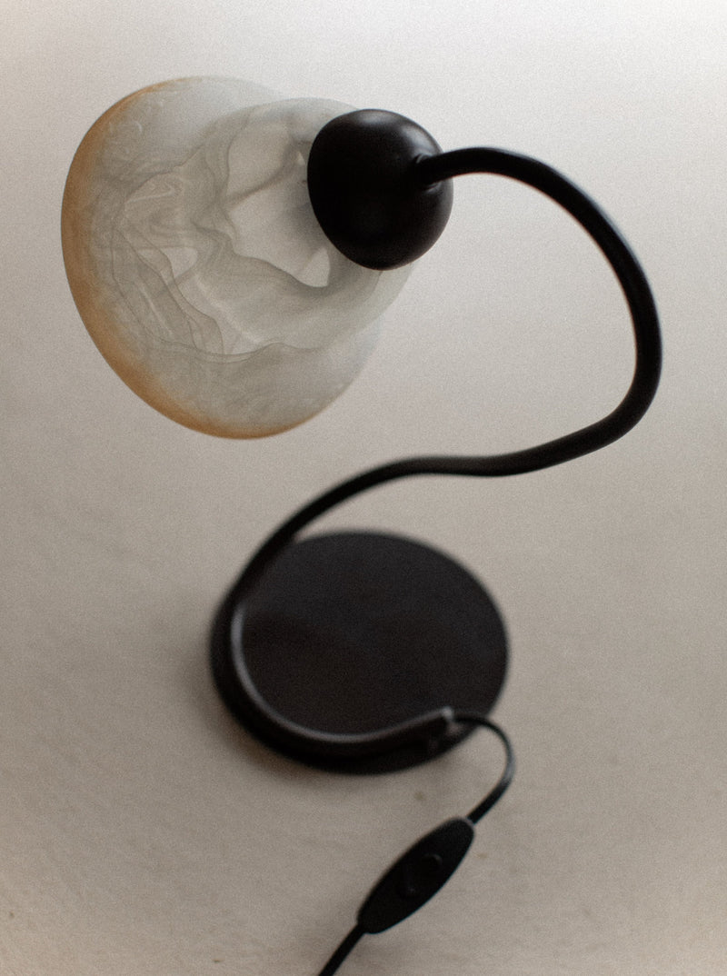 Handcrafted Murano desk lamp with intricate floral design
