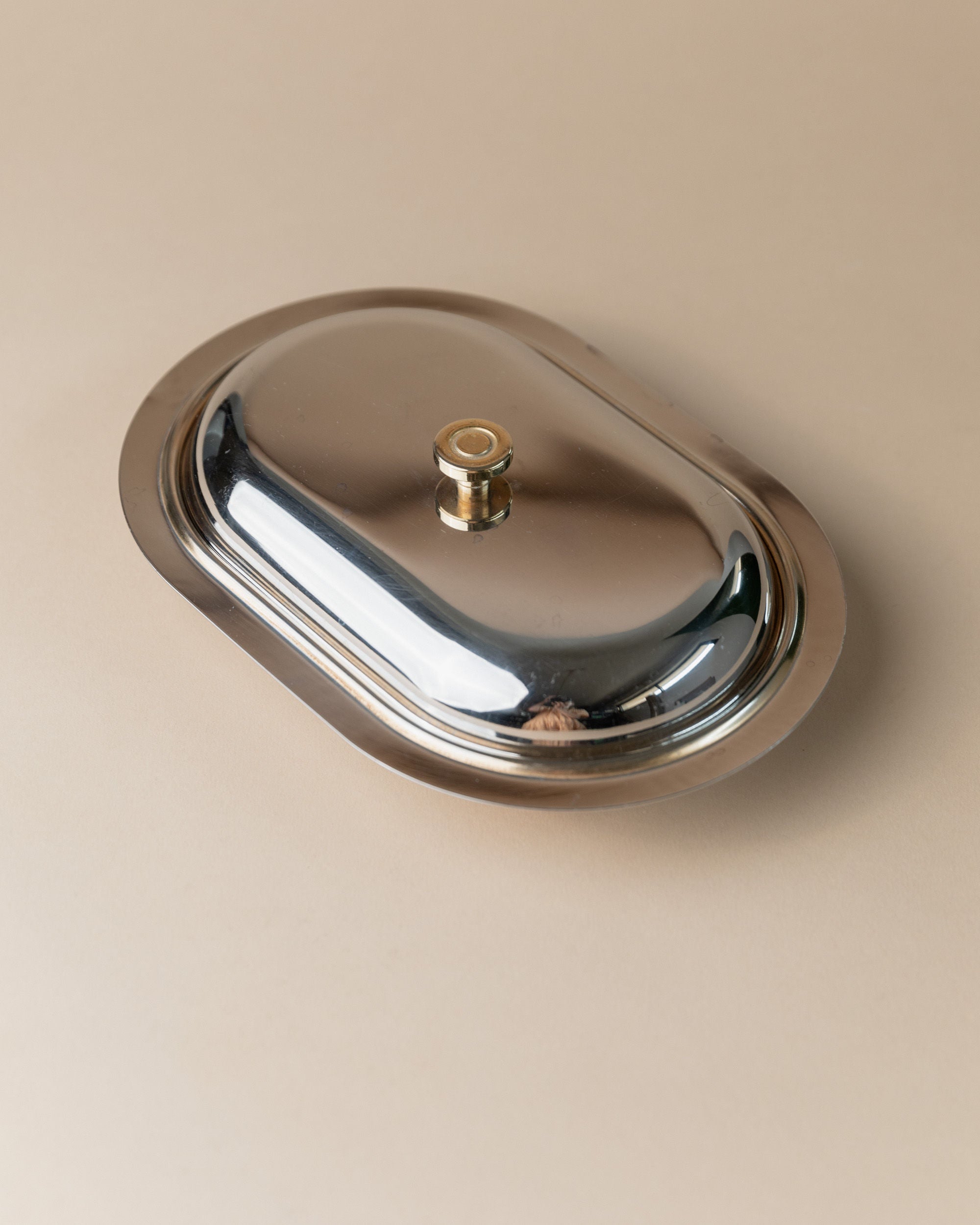 Stainless Steel Butter Dish, Italy 1970s
