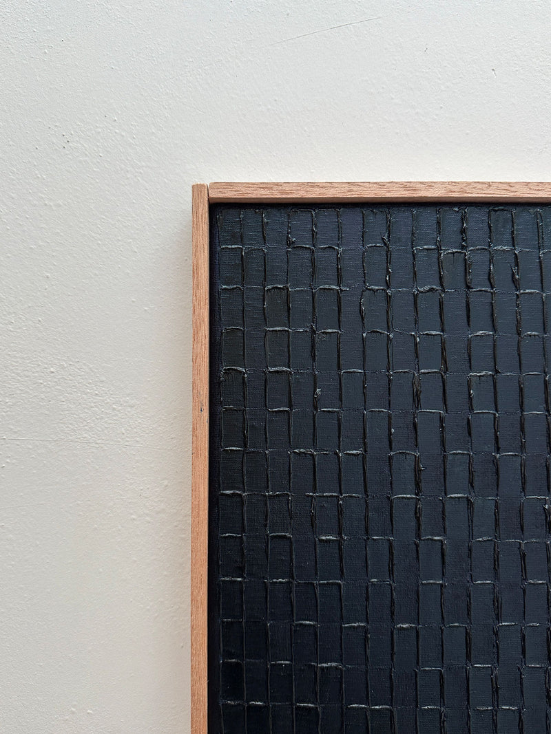 Textured detail of Prussian Blue painting by Roi Elmaliah