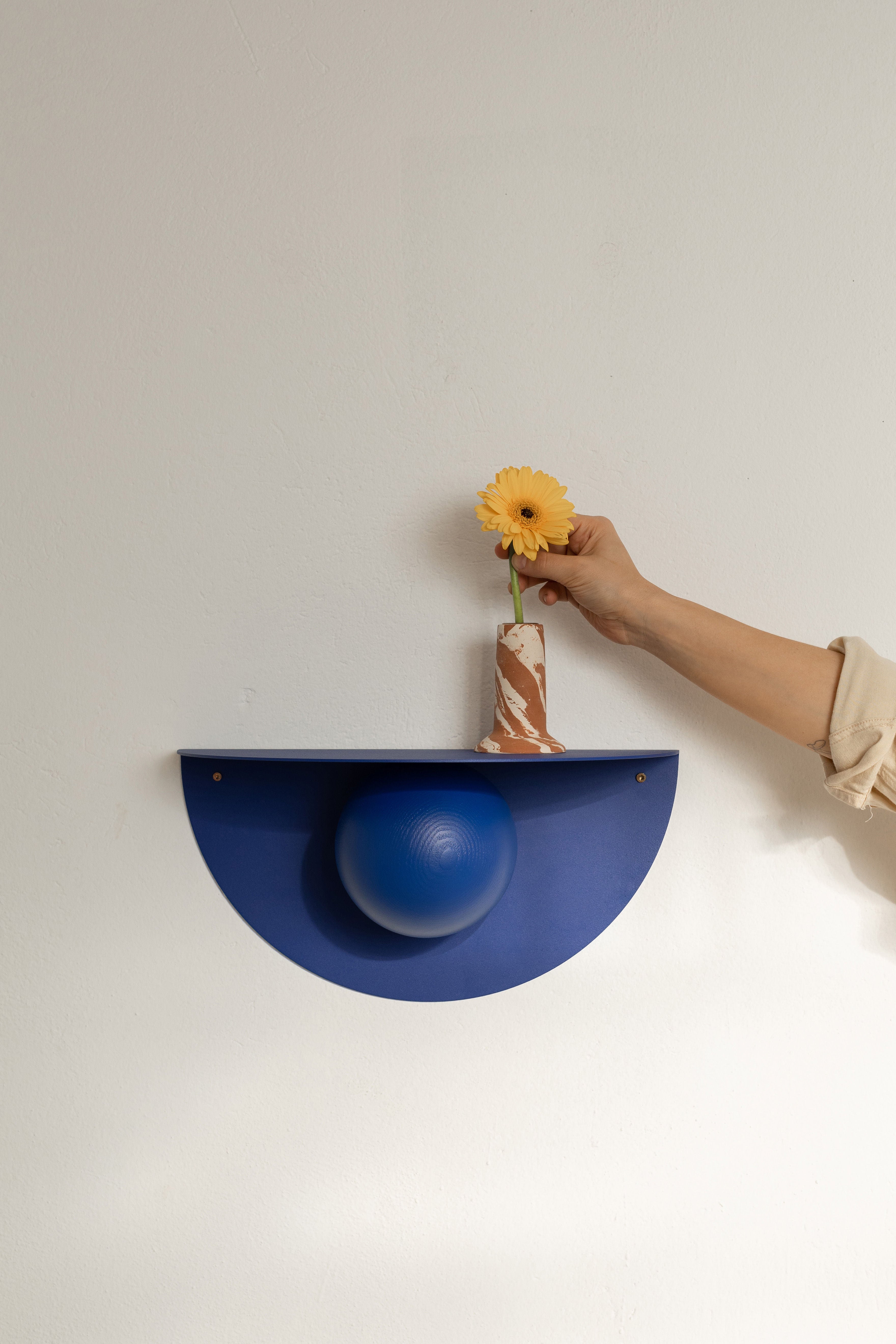 'POP' Shelf in Steel and Ash Wood